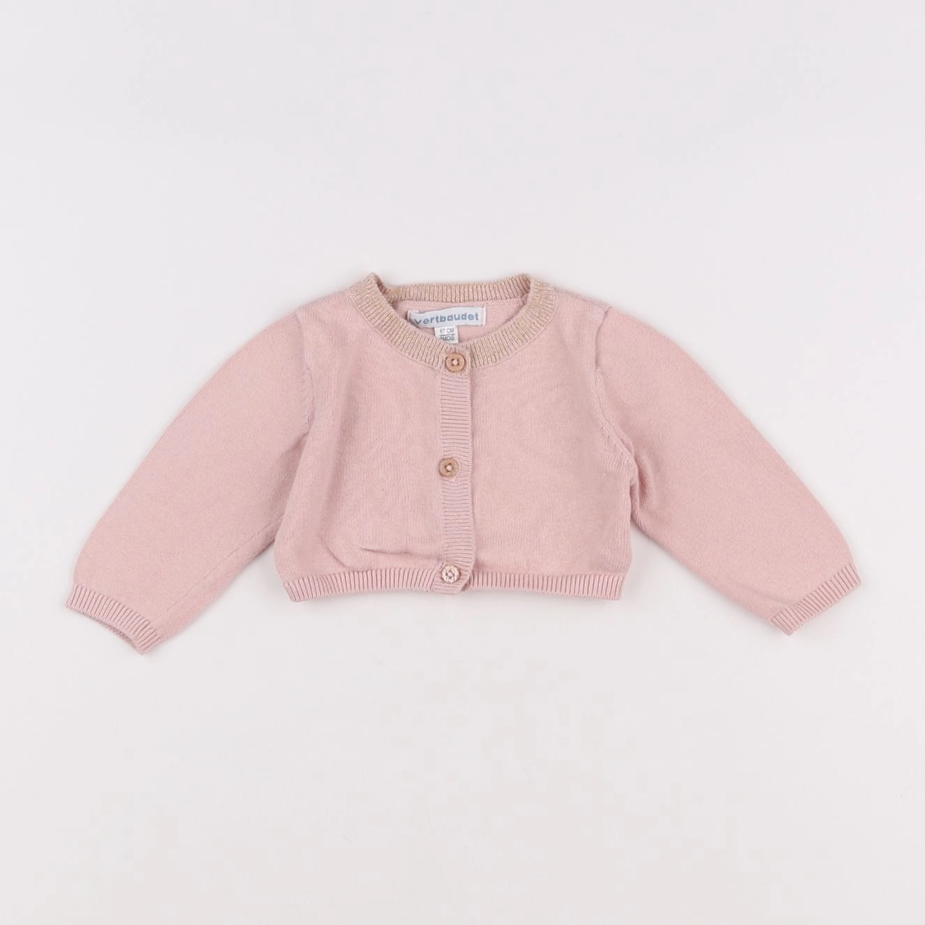 Vertbaudet - gilet rose - 6 mois