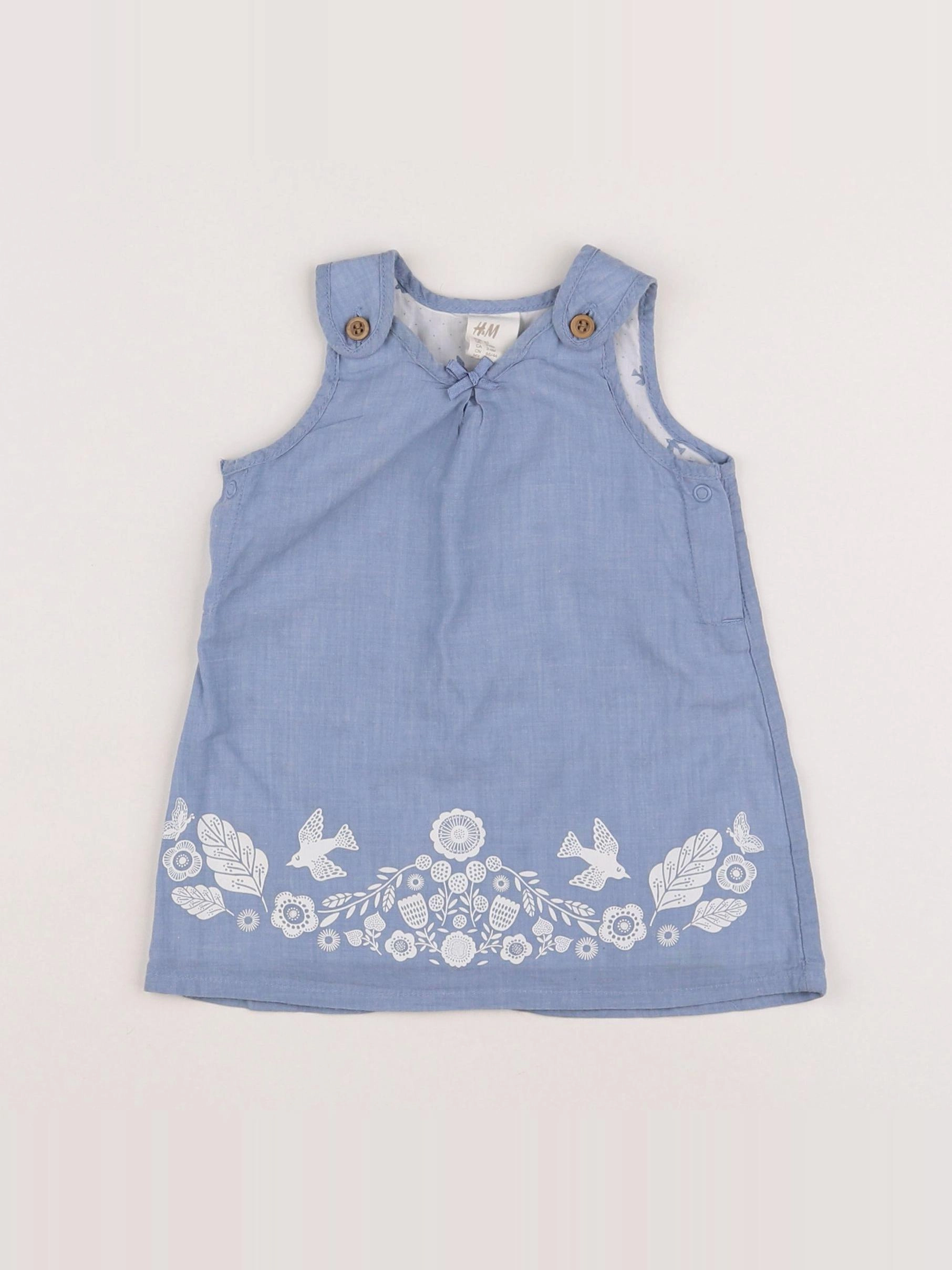 H&M - robe bleu - 3 mois