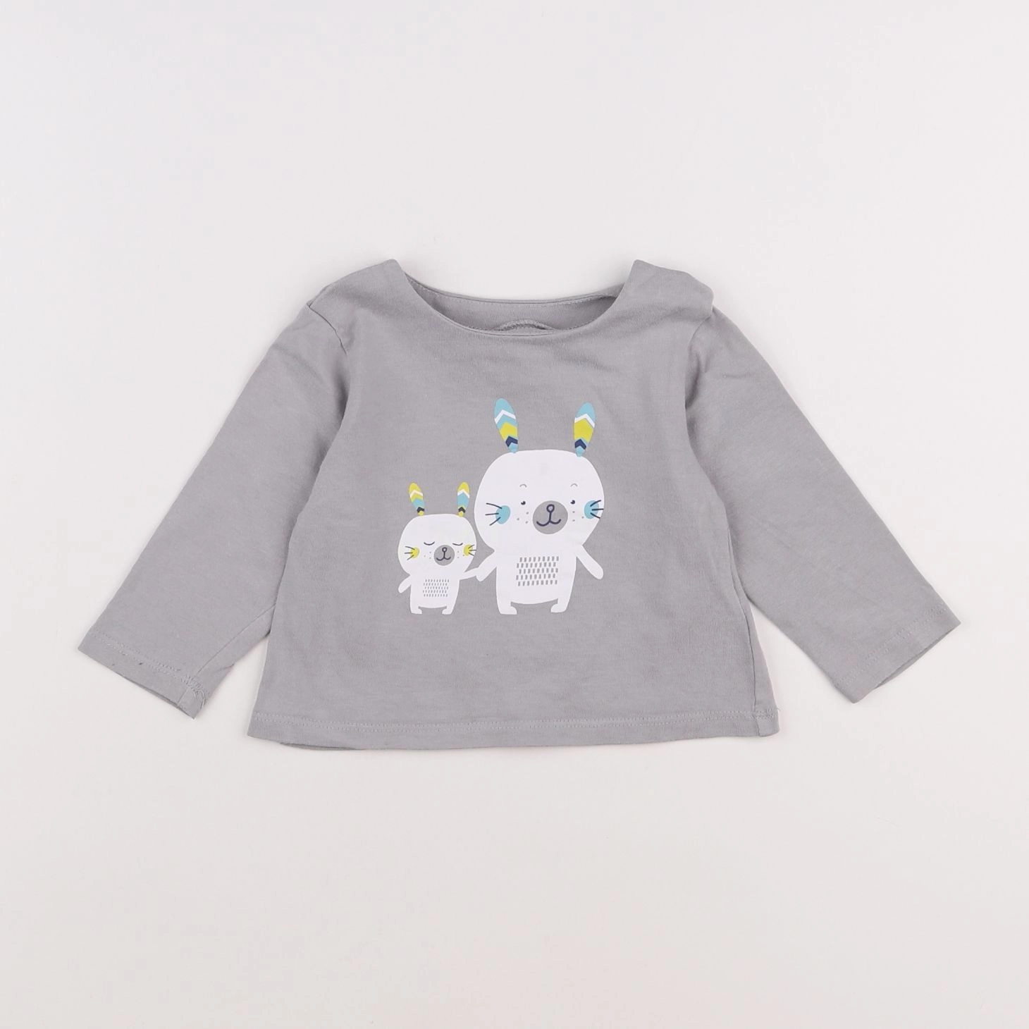Vertbaudet - tee-shirt gris - 9 mois