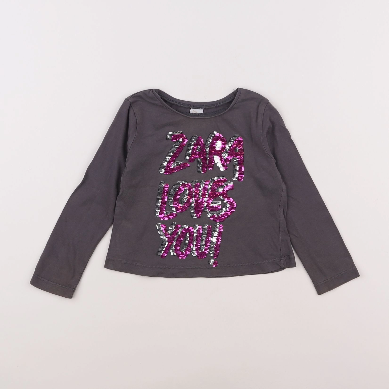 Zara - tee-shirt gris - 2/3 ans