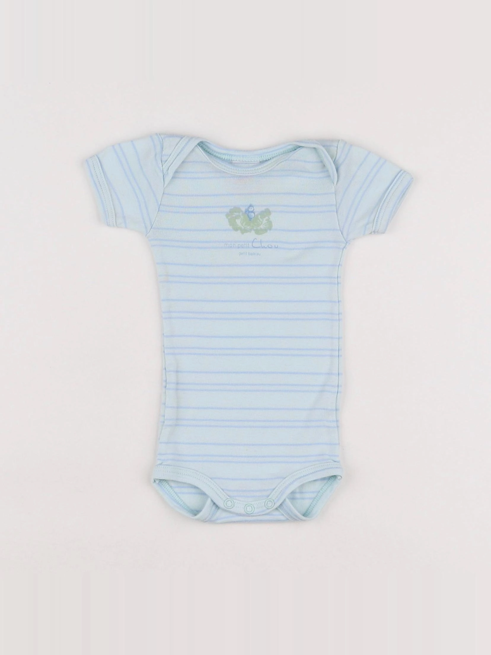 Petit Bateau - body bleu - 3 mois