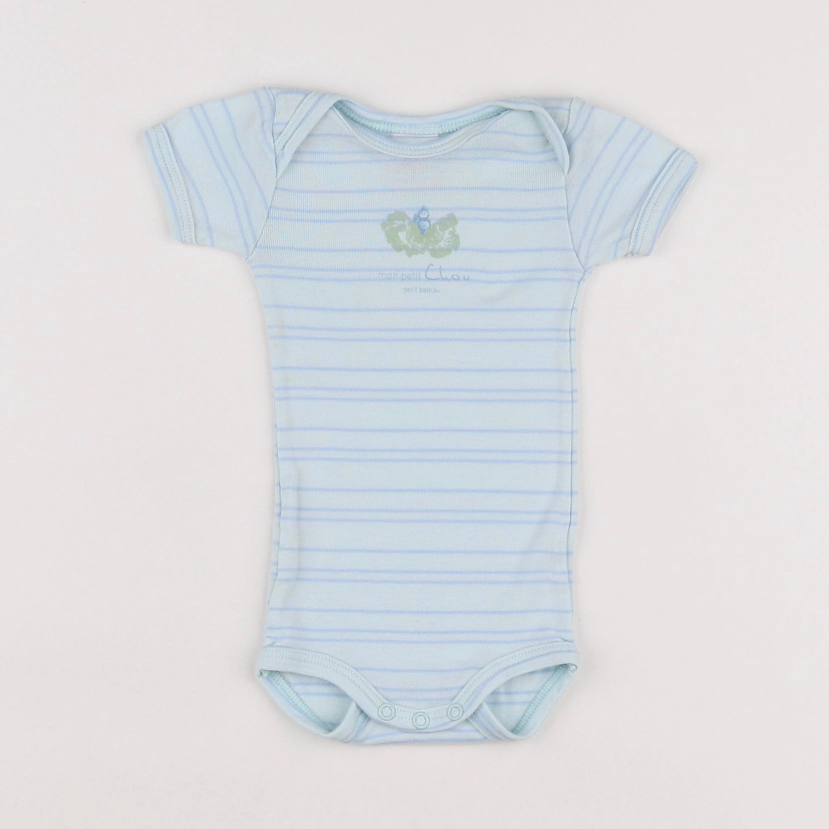 Petit Bateau - body bleu - 3 mois