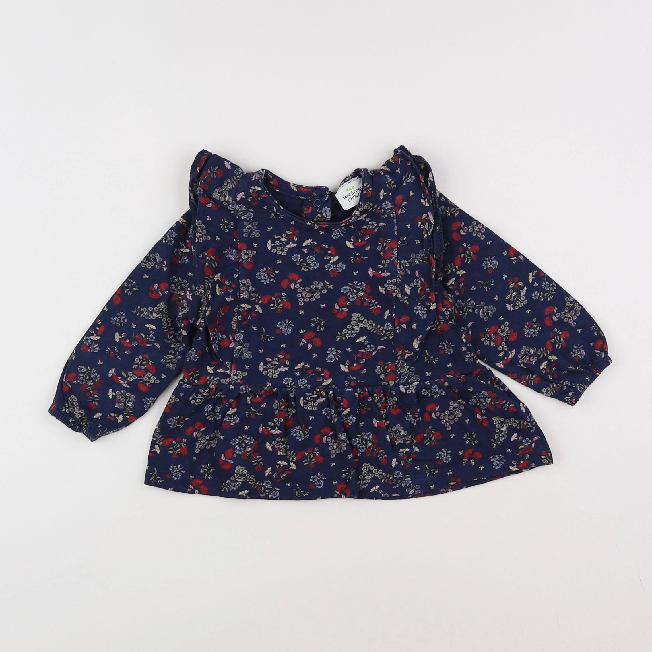 Tape à l'oeil - tee-shirt bleu, rouge - 12 mois