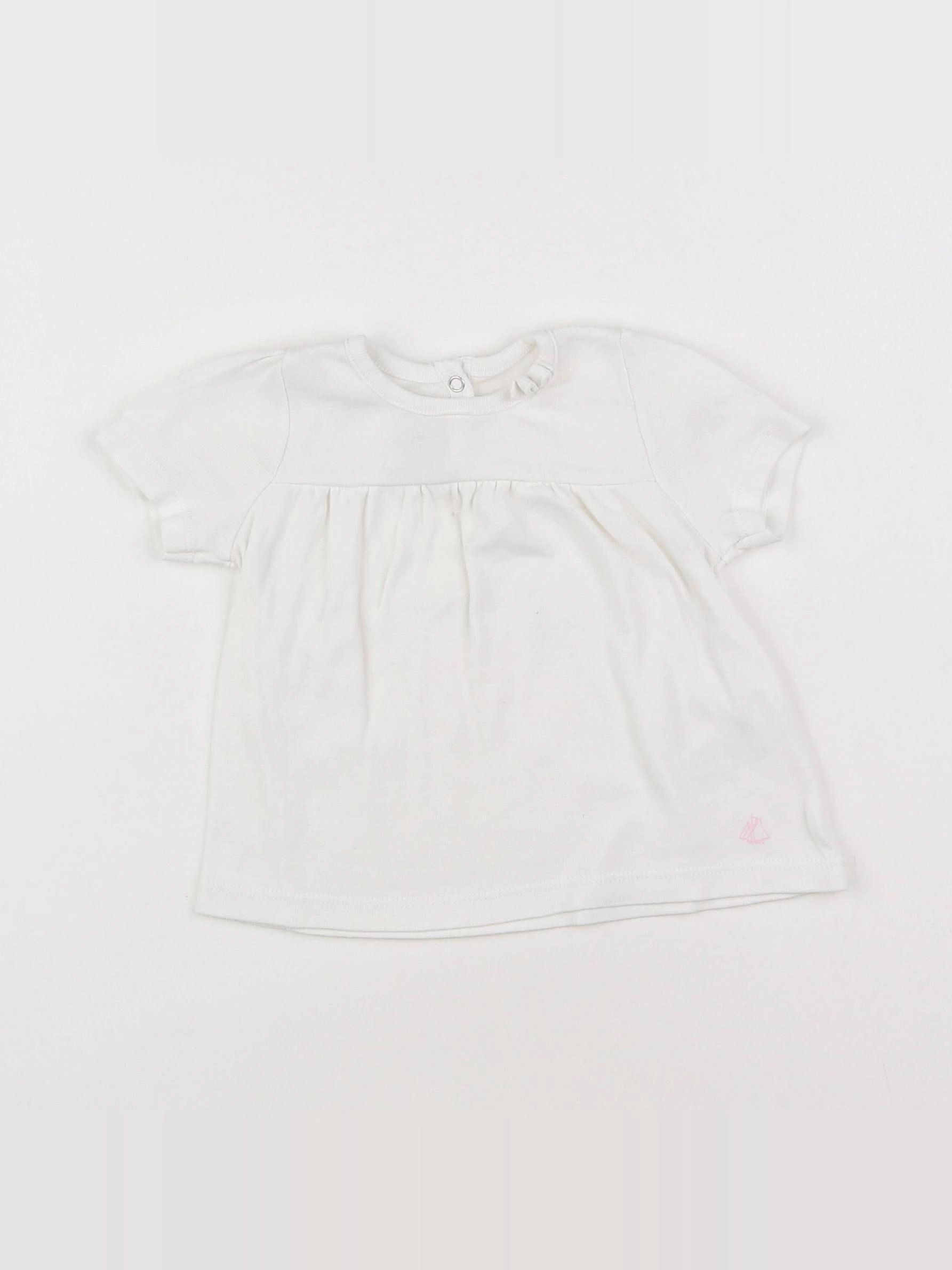 Petit Bateau - tee-shirt blanc - 12 mois