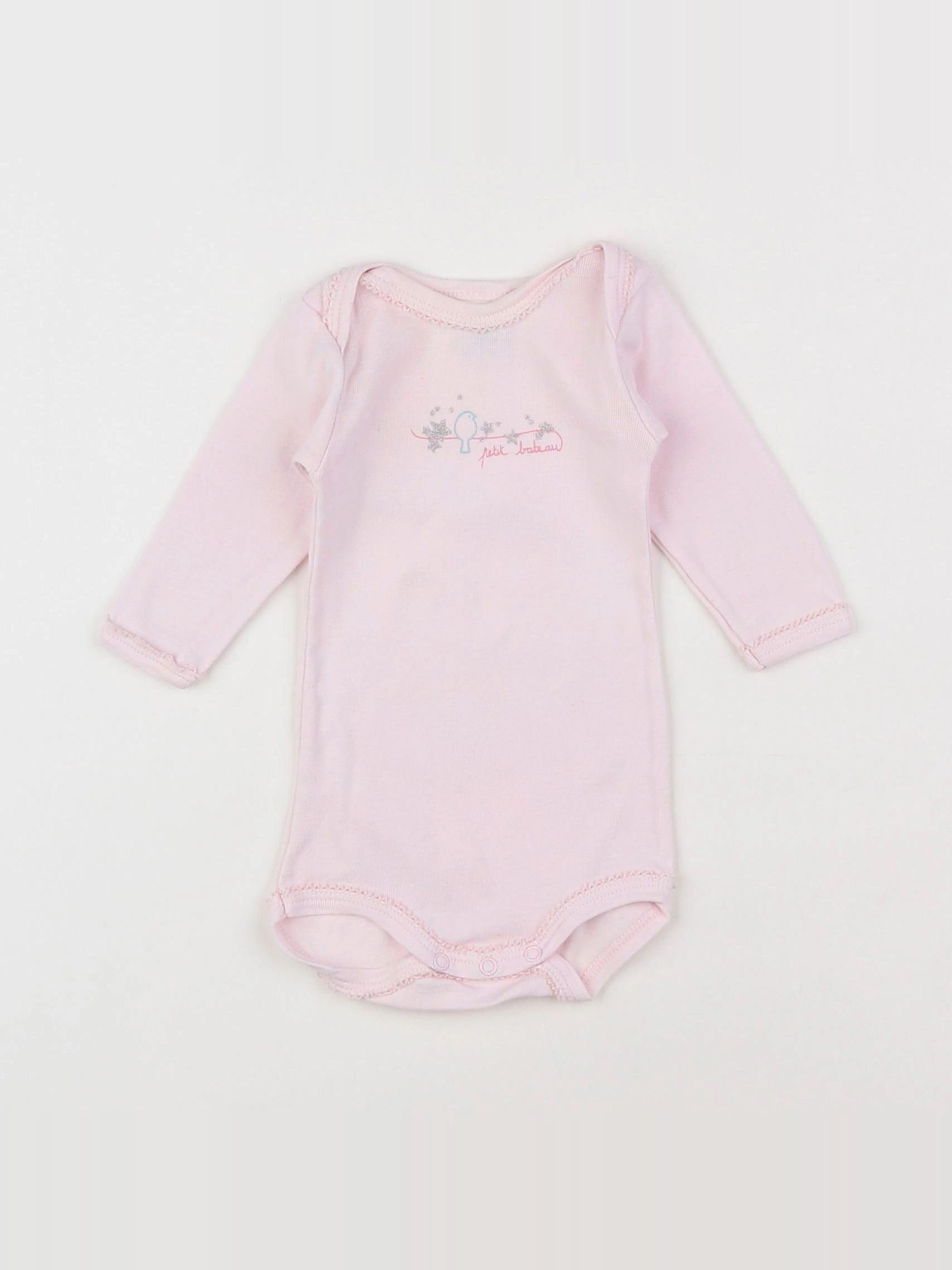Petit Bateau - body rose - 3 mois