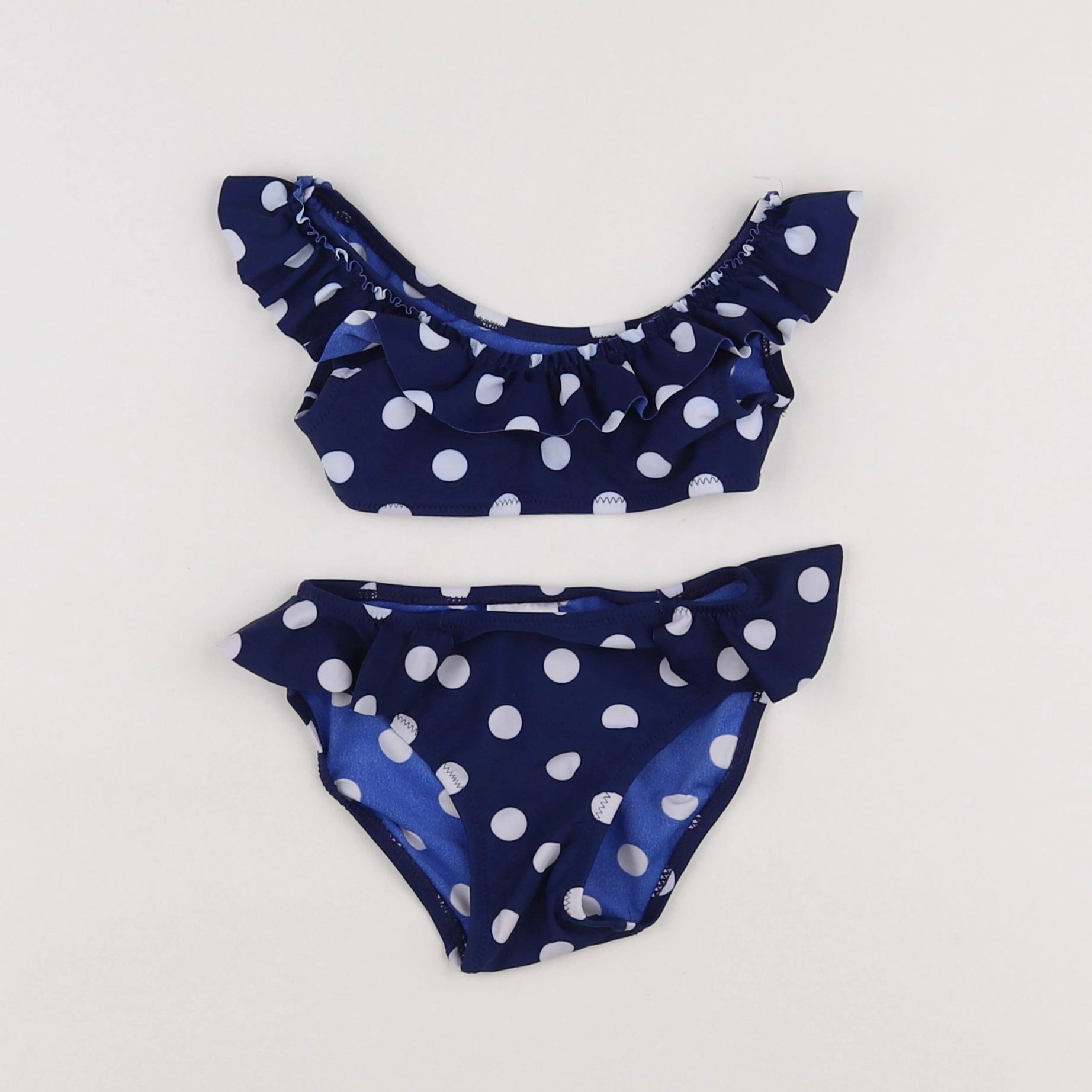 Vertbaudet - maillot de bain blanc, bleu - 2 ans