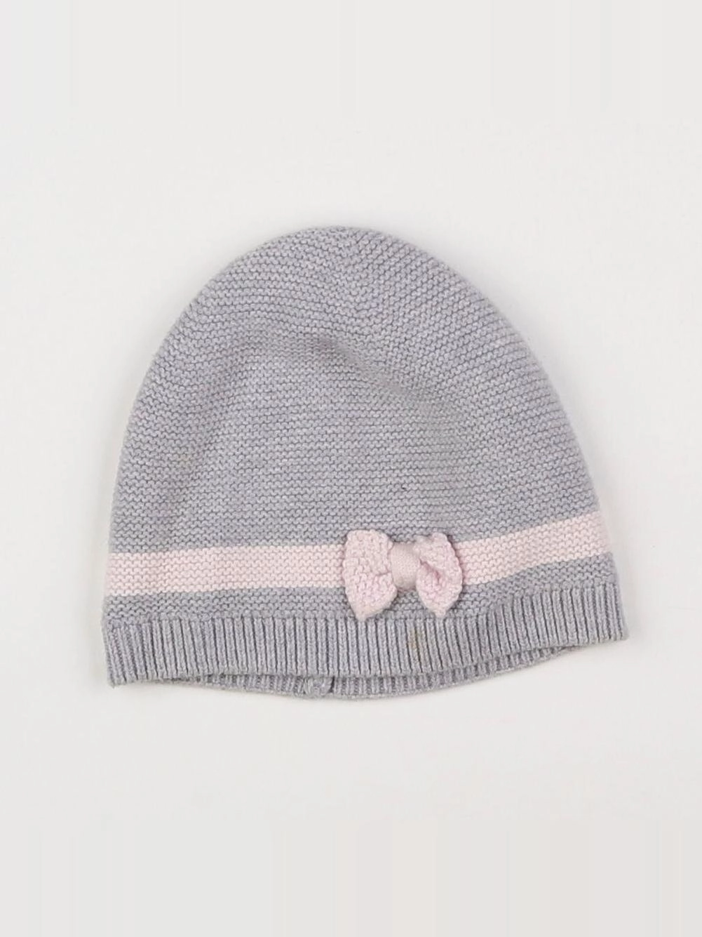 Jacadi - bonnet gris, rose - 6 mois
