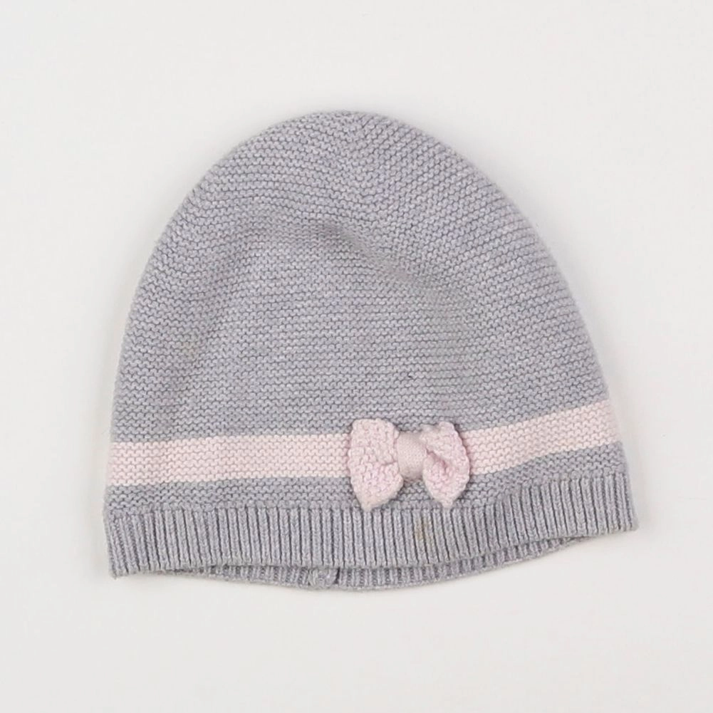 Jacadi - bonnet gris, rose - 6 mois