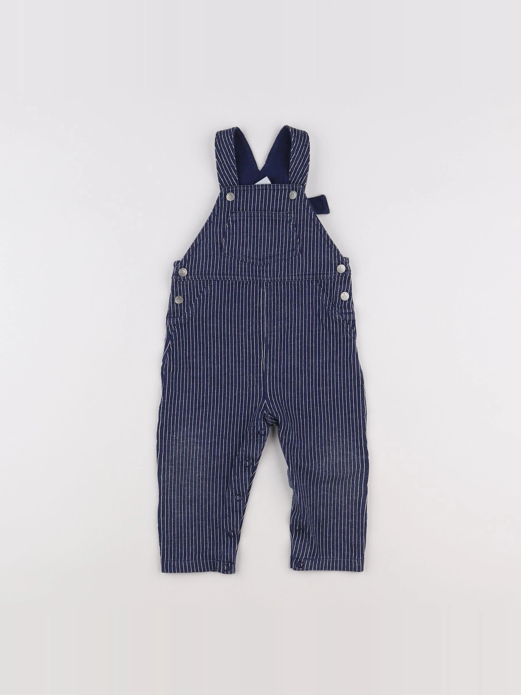 Petit Bateau - salopette blanc, bleu - 12 mois
