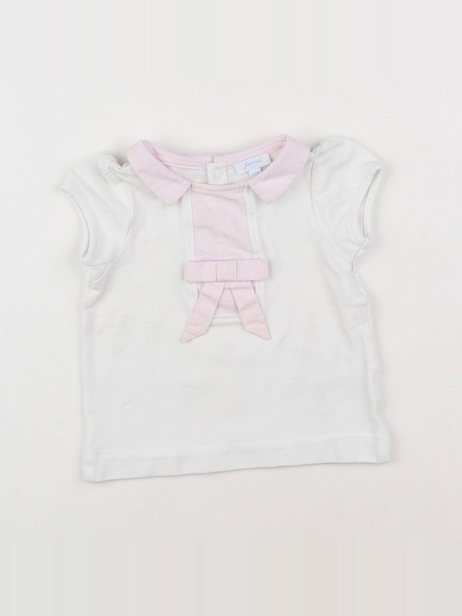 Jacadi - tee-shirt blanc, rose - 18 mois