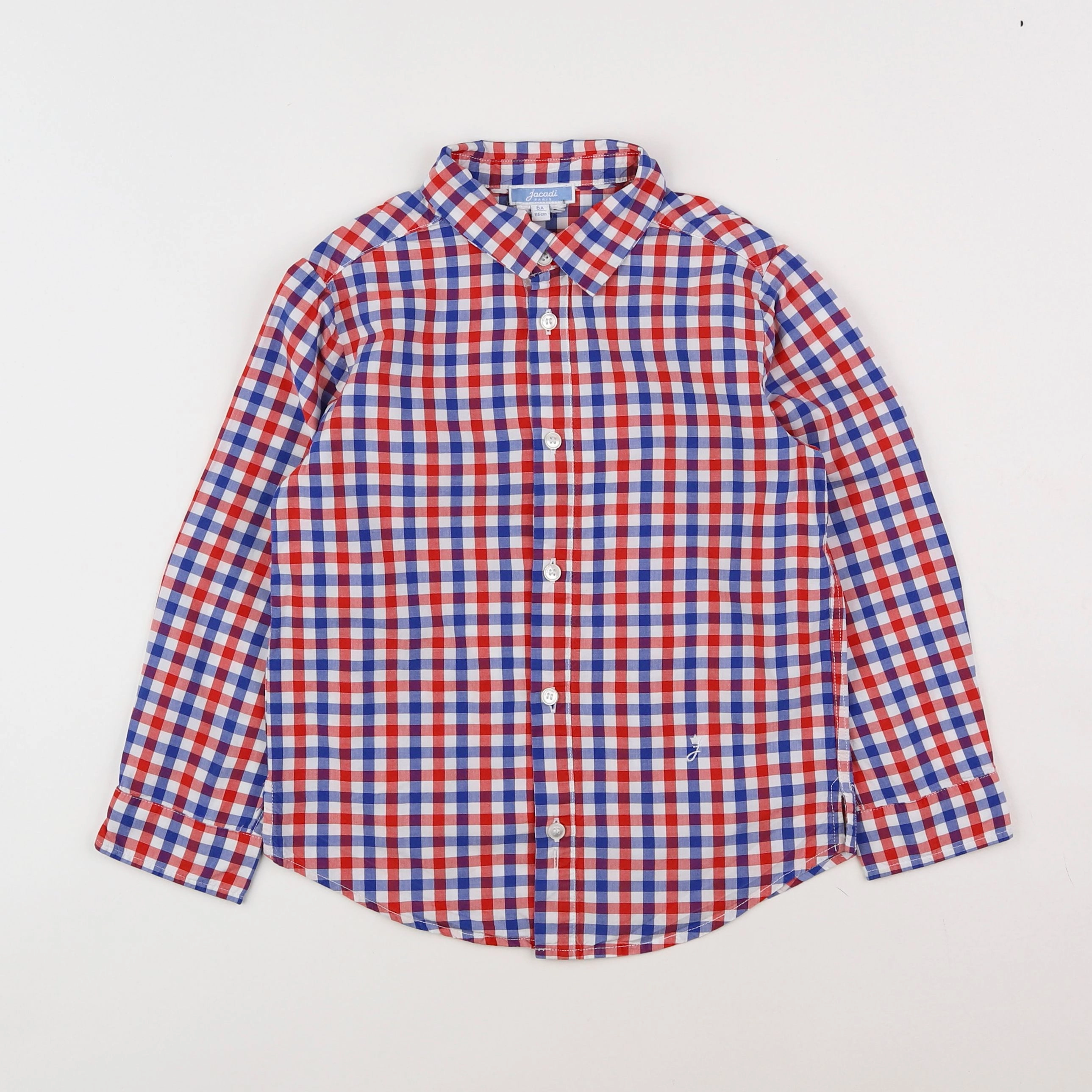 Jacadi - chemise bleu, rouge - 6 ans