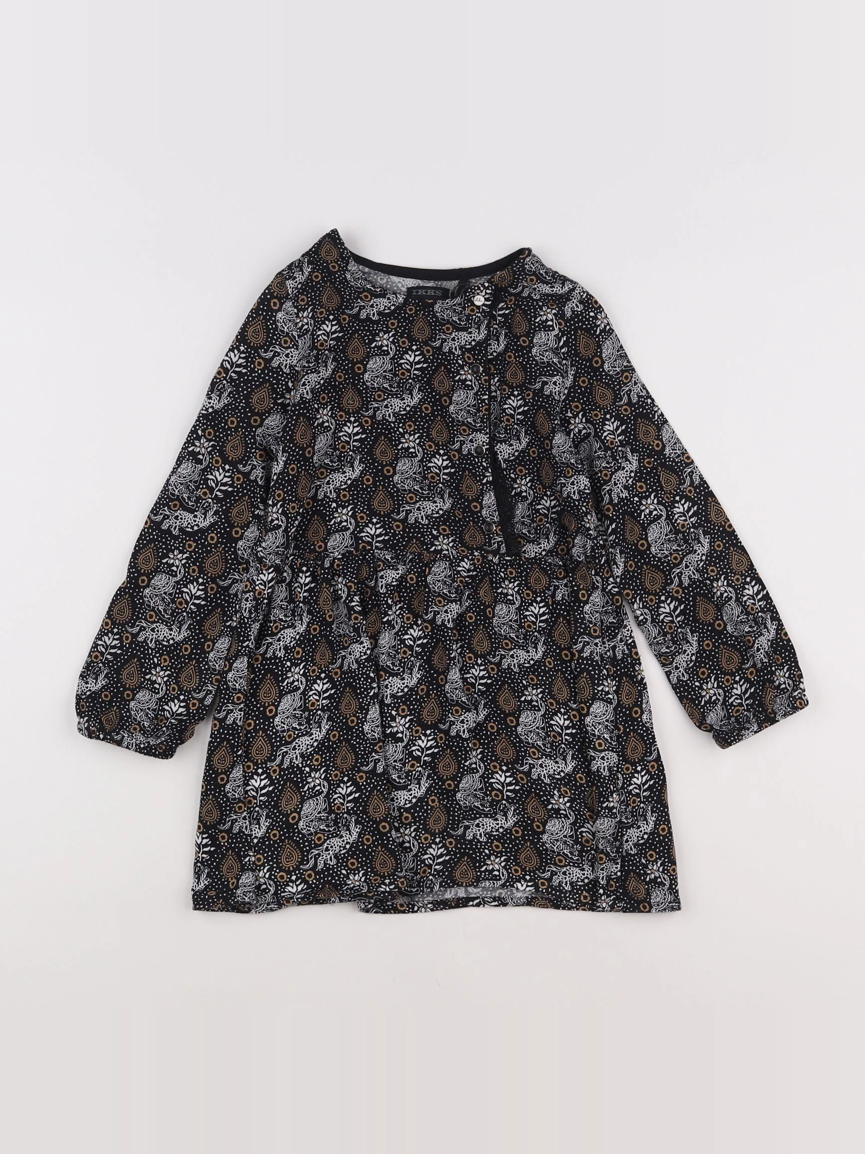 IKKS - robe noir, marron - 4 ans