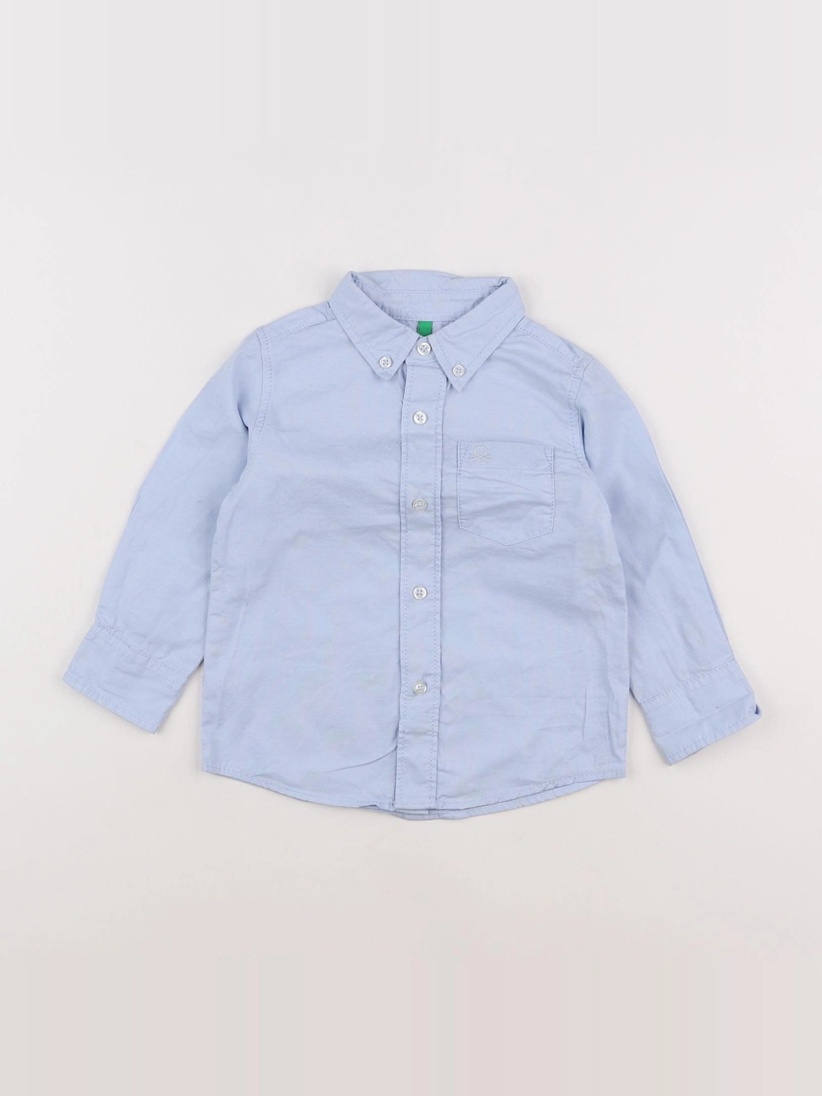 Benetton - chemise bleu - 12 mois