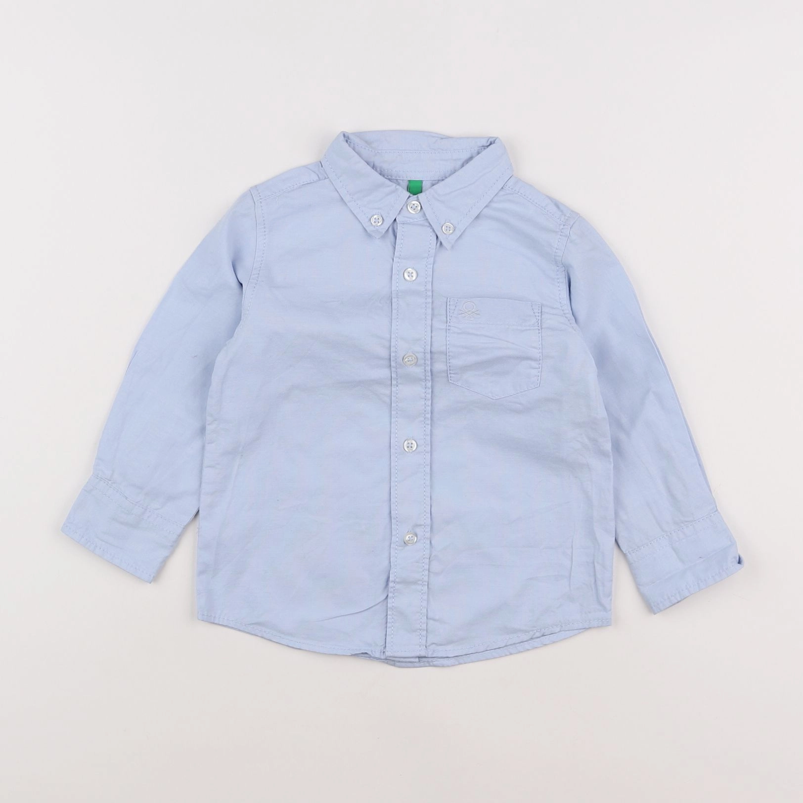 Benetton - chemise bleu - 12 mois