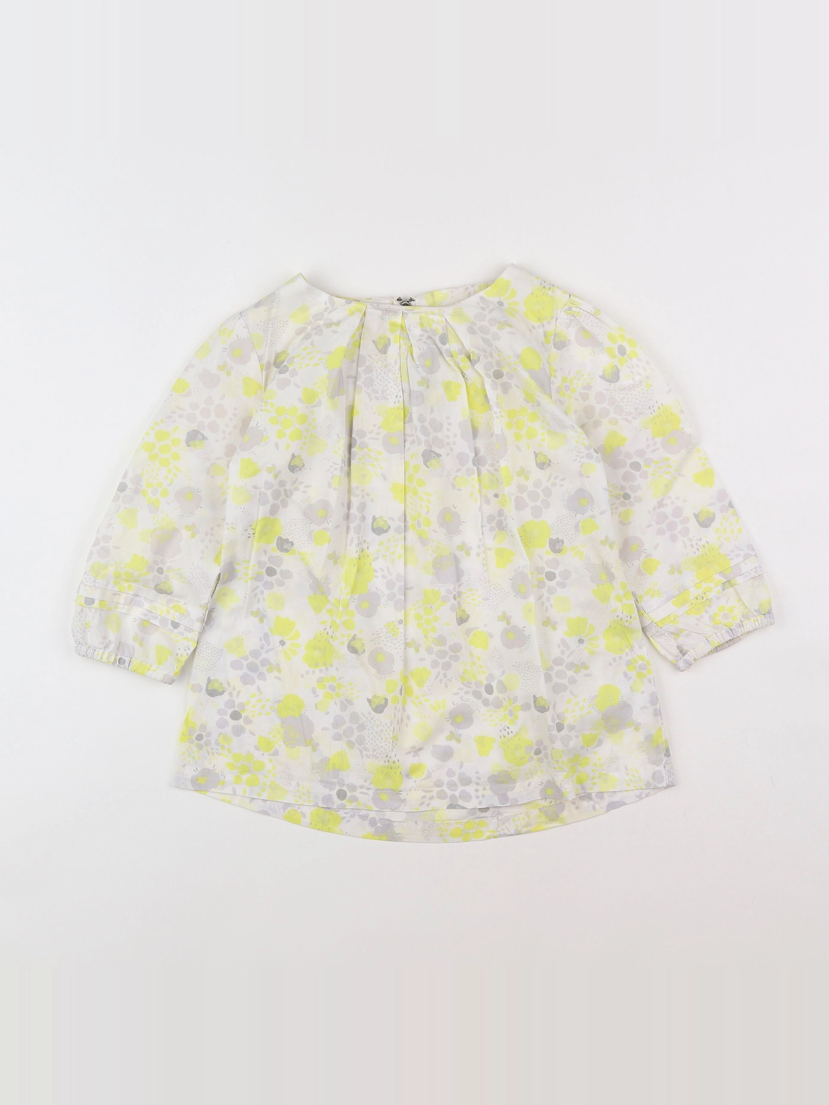Vertbaudet - blouse jaune, gris - 8 ans