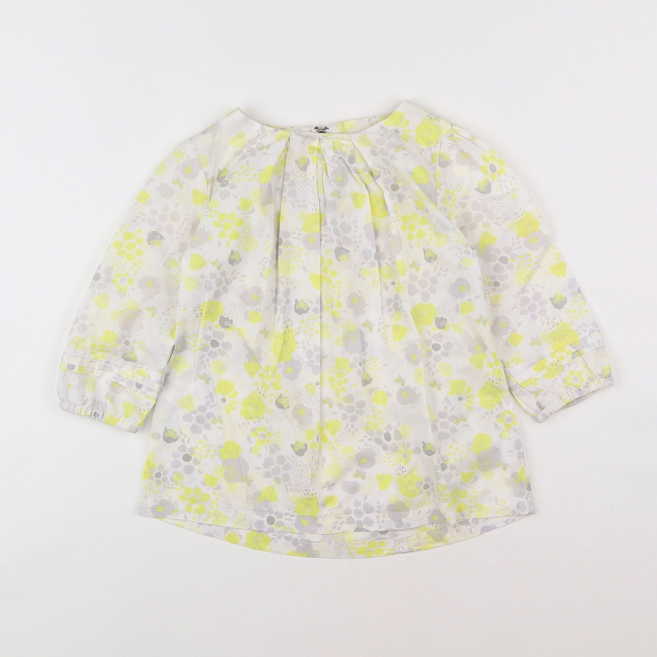 Vertbaudet - blouse jaune, gris - 8 ans