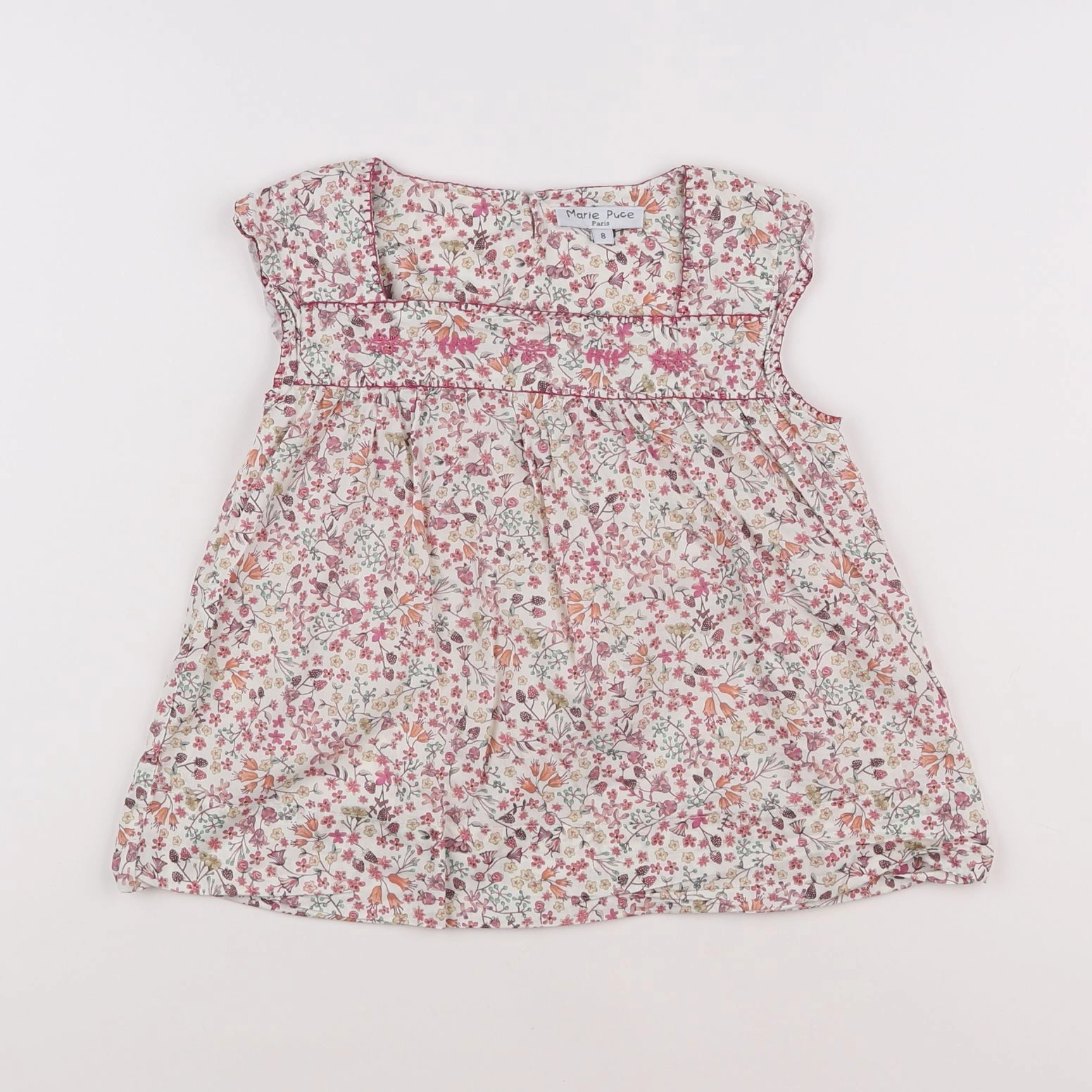 Marie Puce - blouse rose - 8 ans