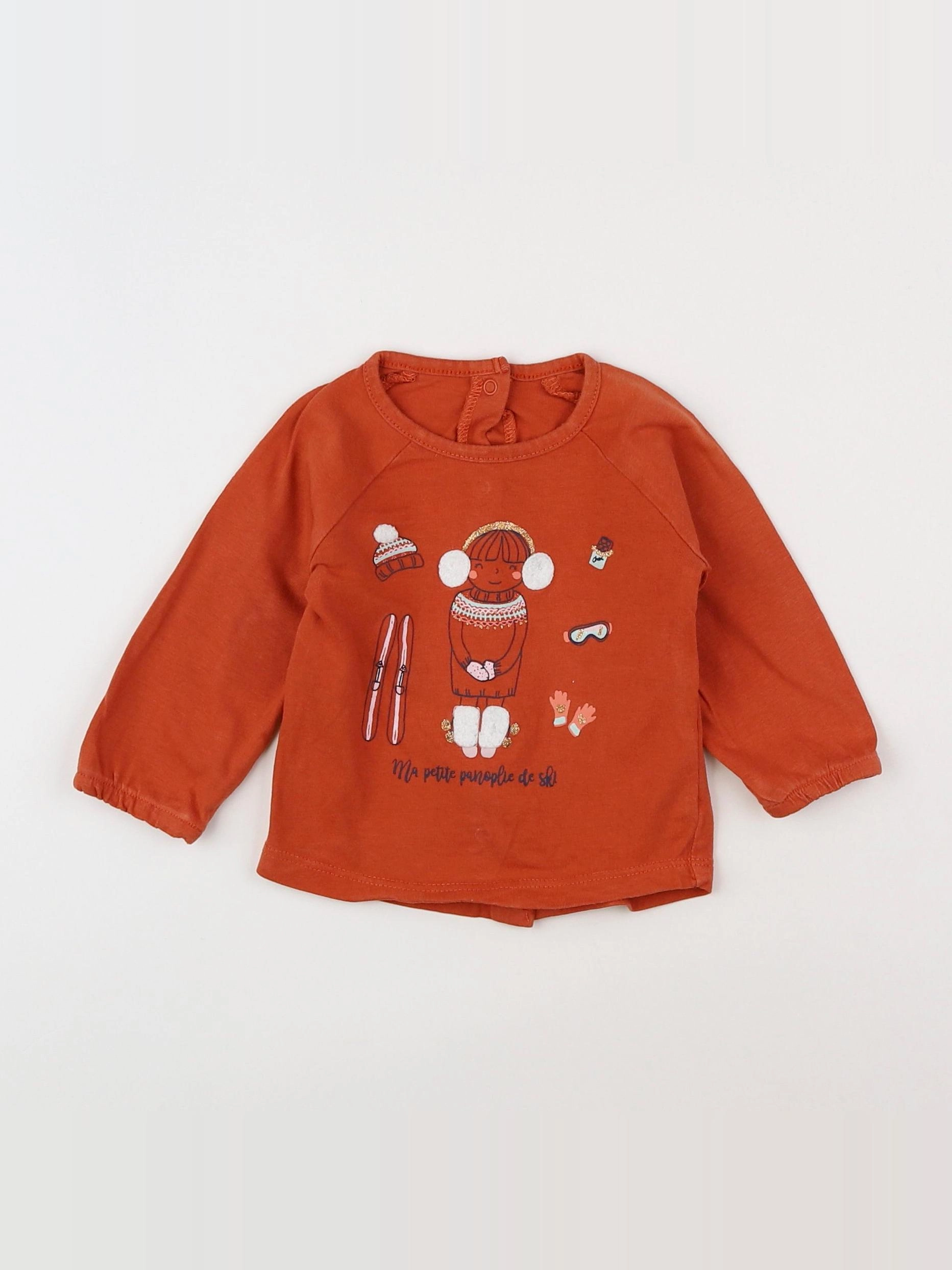 Vertbaudet - tee-shirt orange - 3 mois