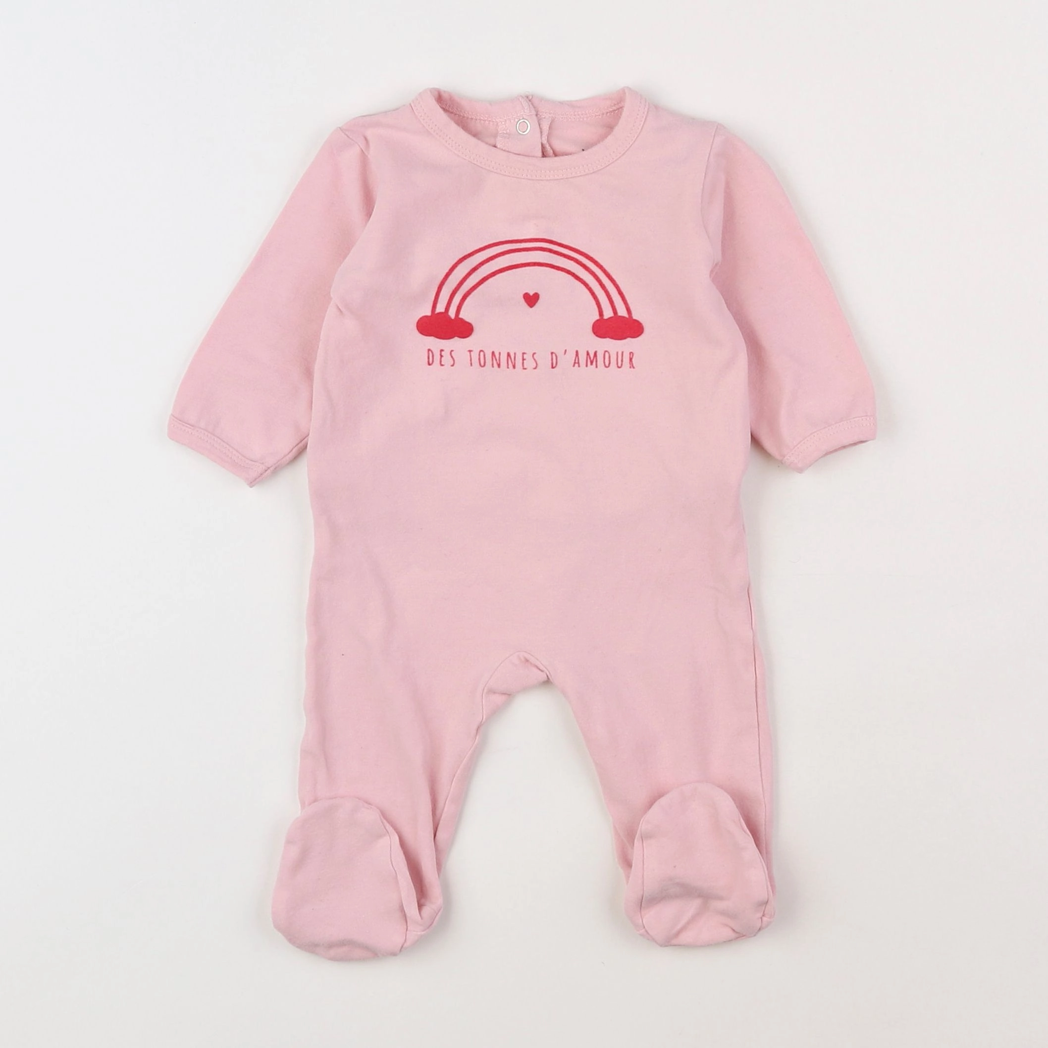 Vertbaudet - pyjama coton rose - 3 mois