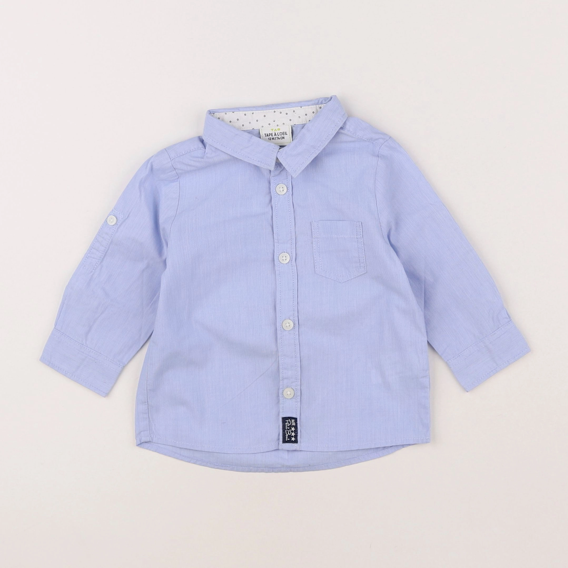 Tape à l'oeil - chemise bleu - 12 mois