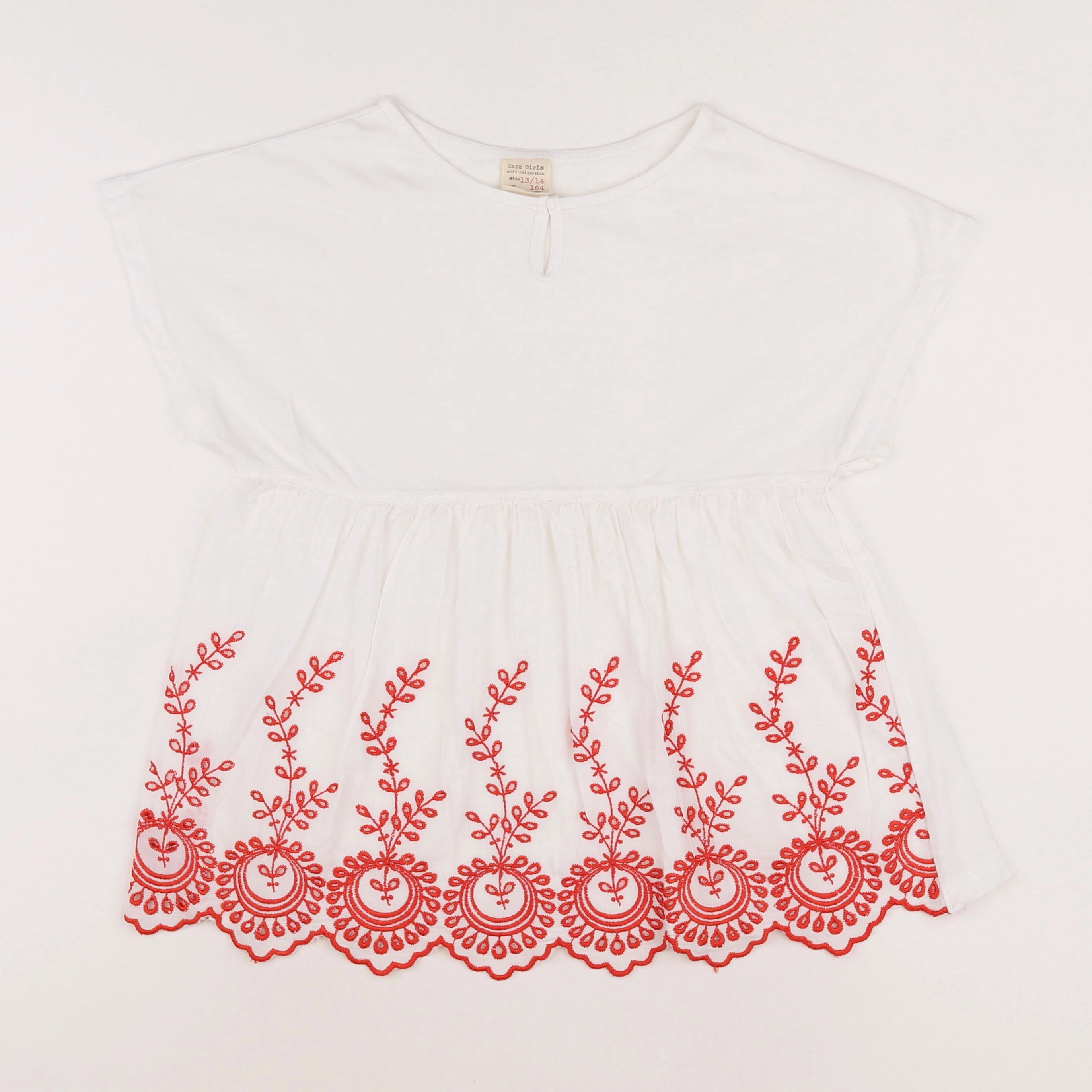 Zara - tee-shirt blanc, rouge - 13/14 ans