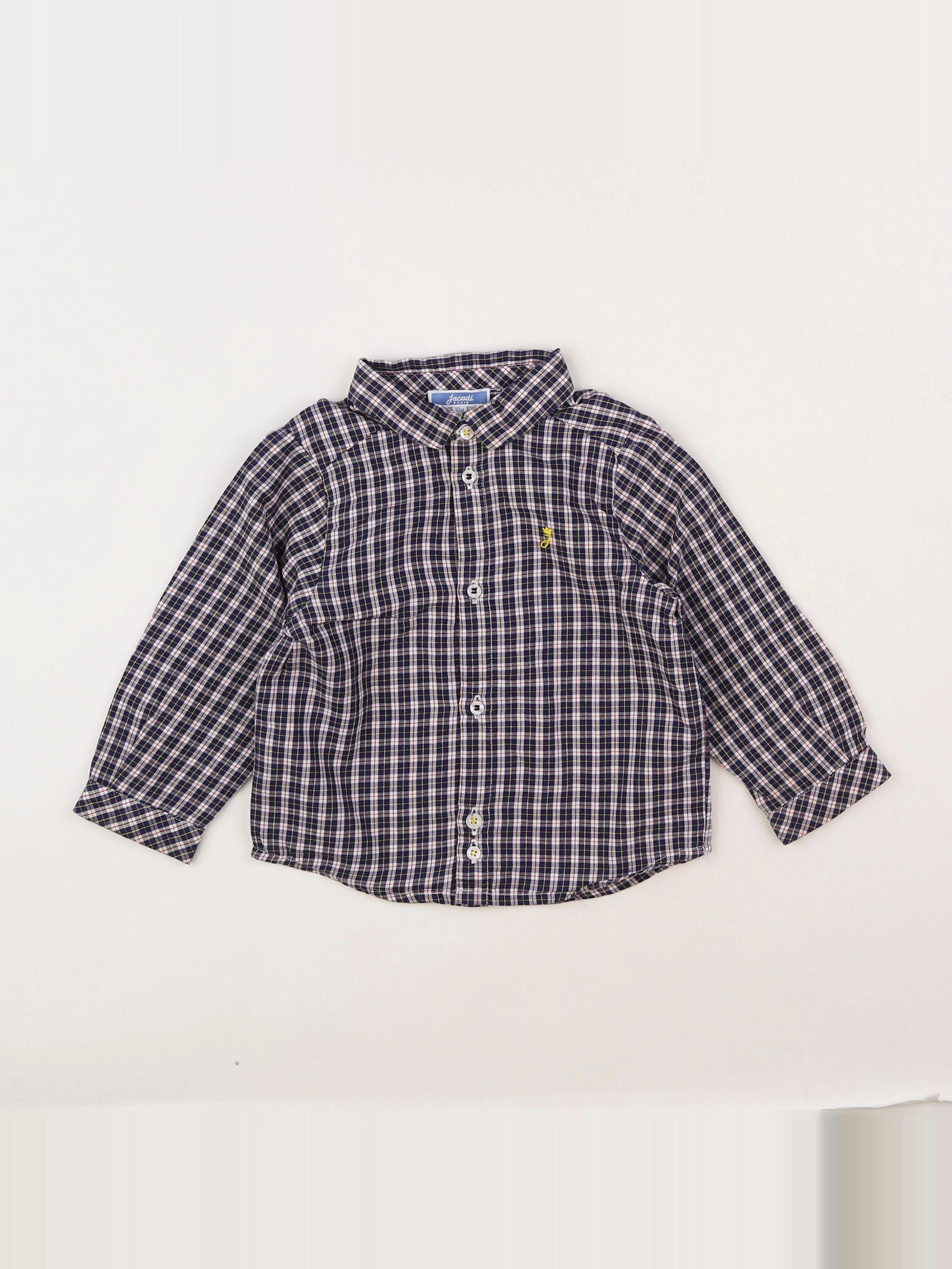 Jacadi - chemise blanc, bleu - 18 mois