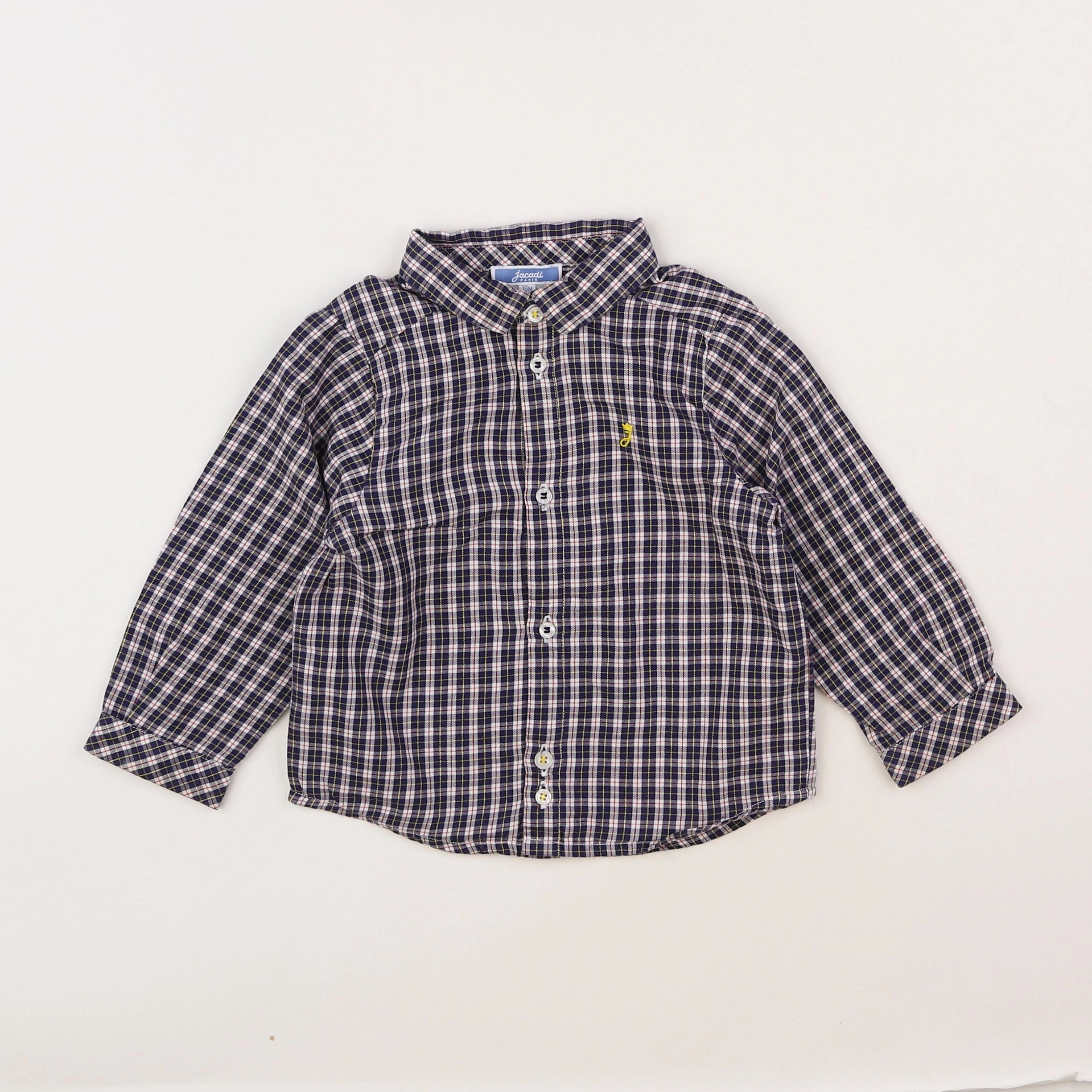 Jacadi - chemise blanc, bleu - 18 mois