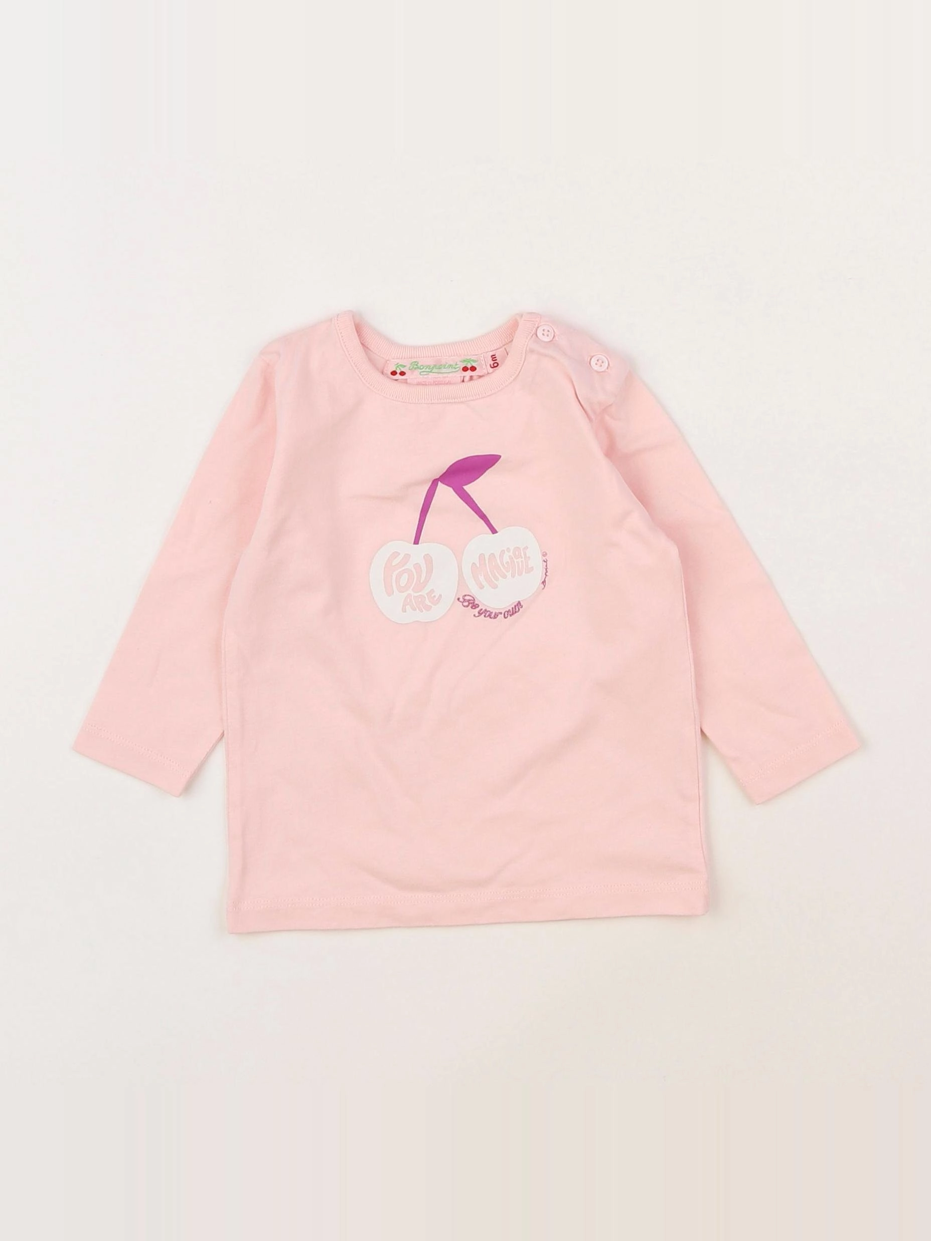 Bonpoint - tee-shirt rose - 6 mois