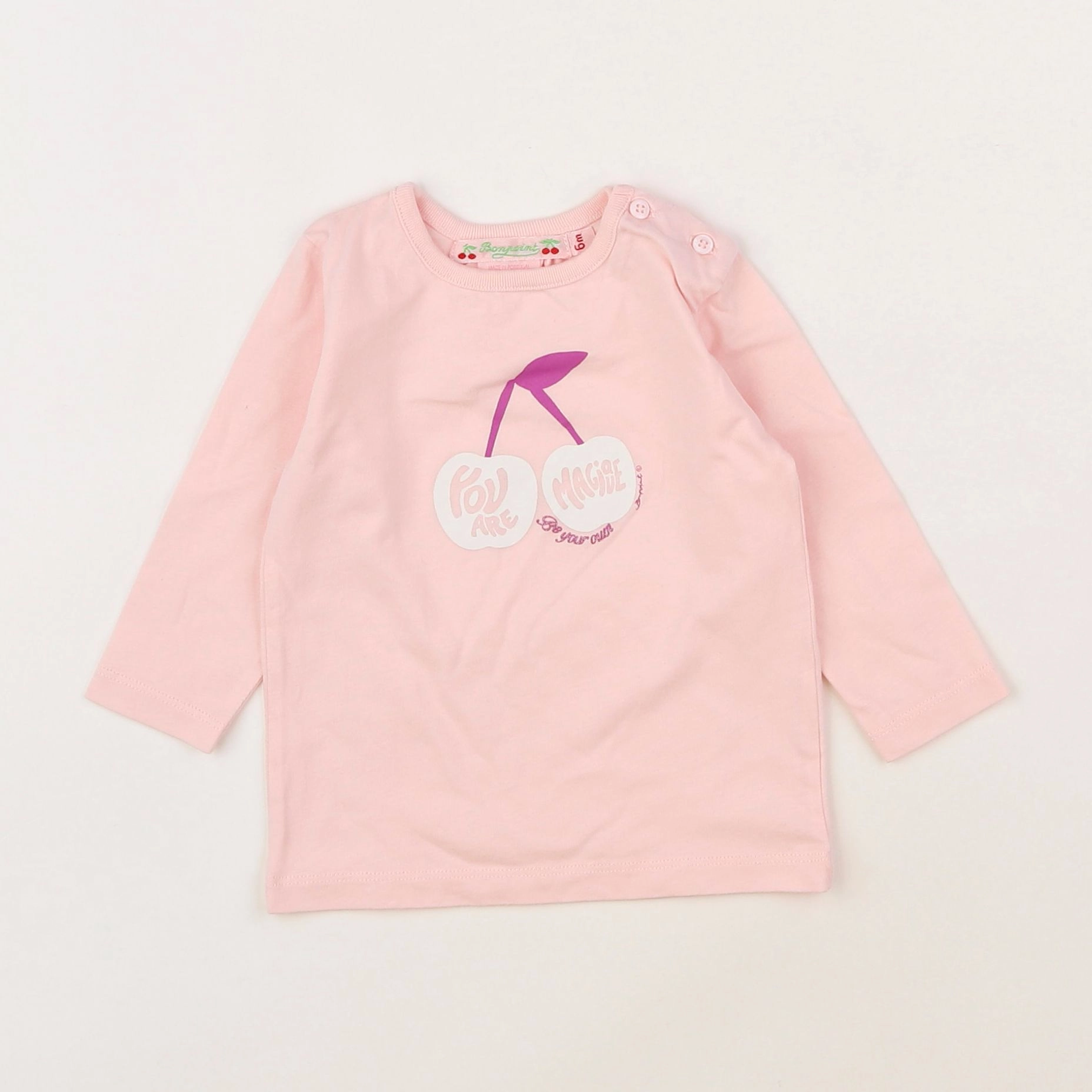 Bonpoint - tee-shirt rose - 6 mois