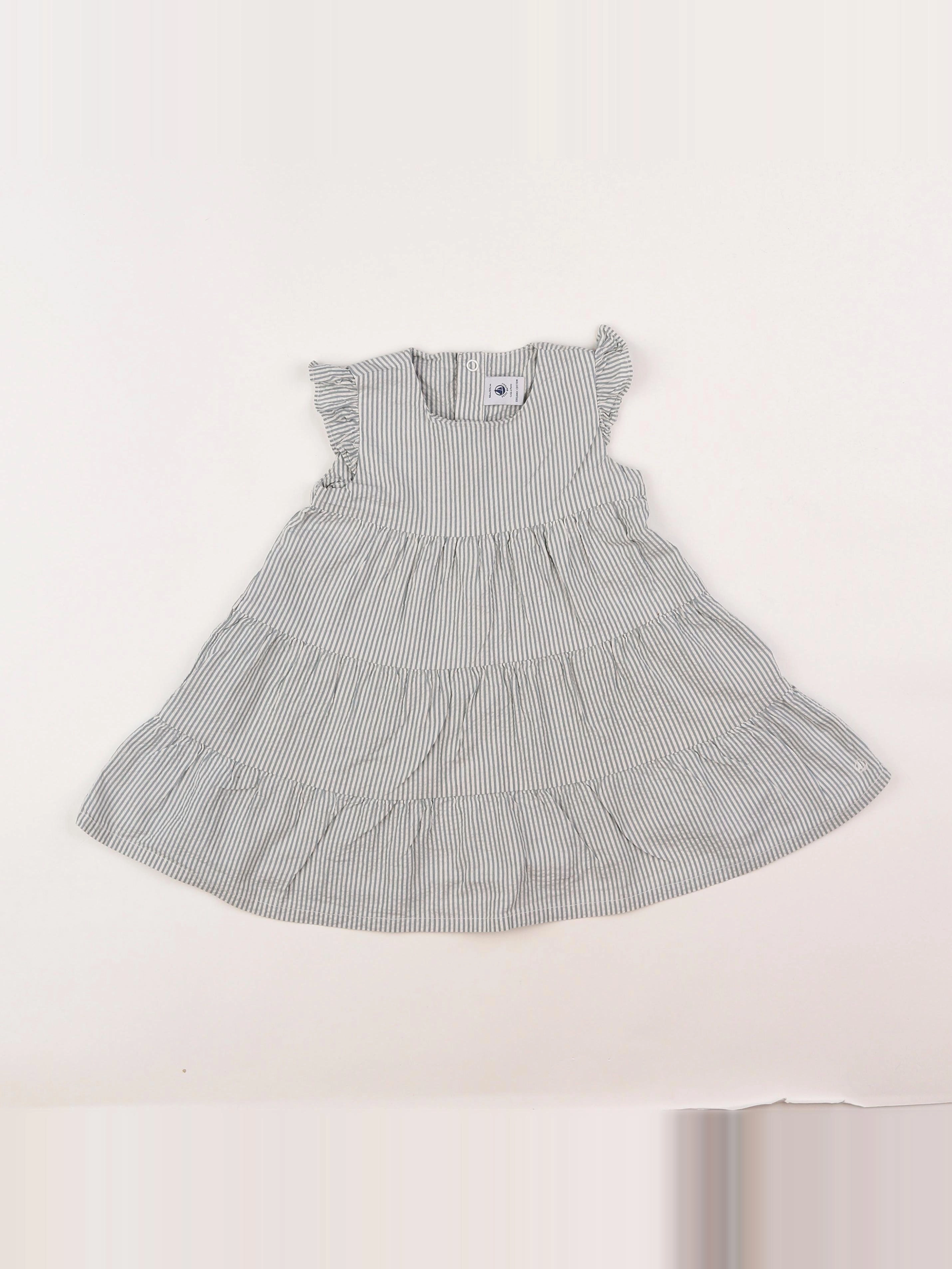 Petit Bateau - robe gris - 18 mois