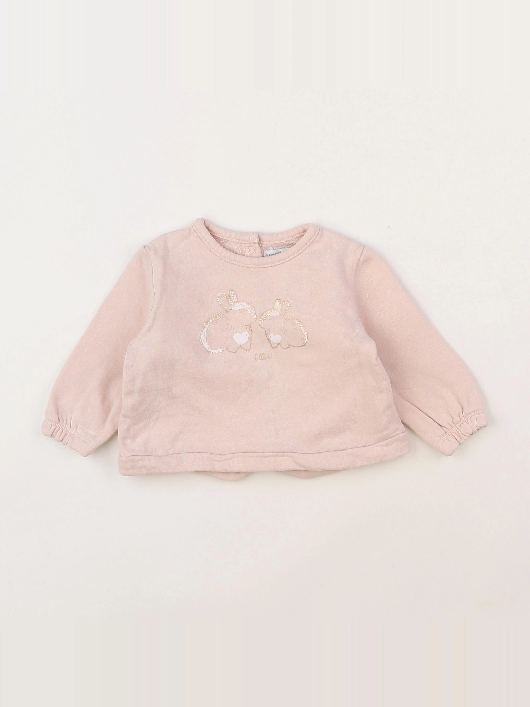 Vertbaudet - sweat rose - 6 mois