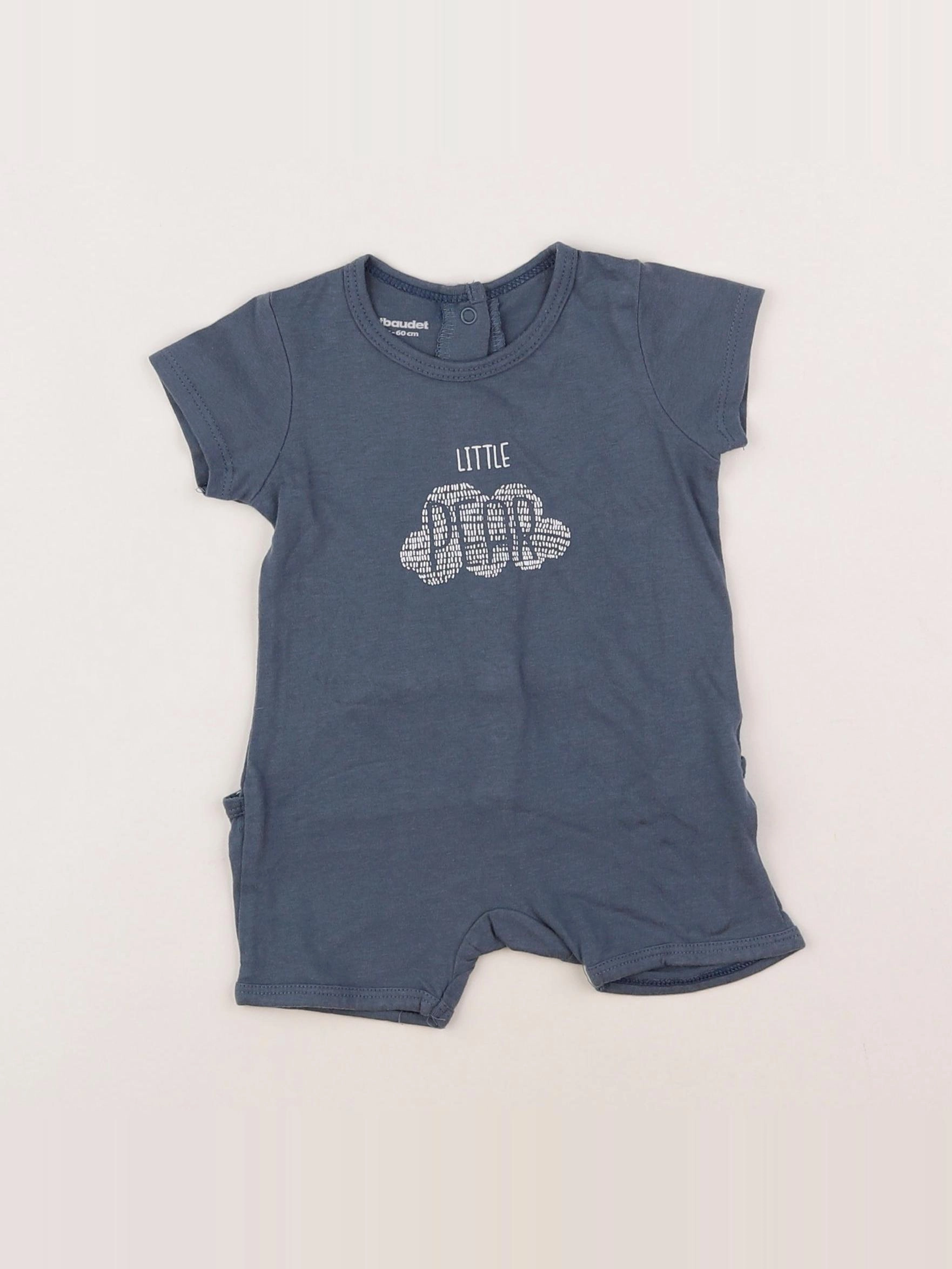 Vertbaudet - pyjama coton bleu - 3 mois
