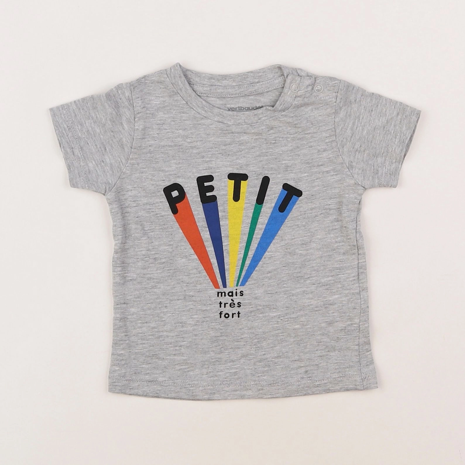 Vertbaudet - tee-shirt gris - 3 mois