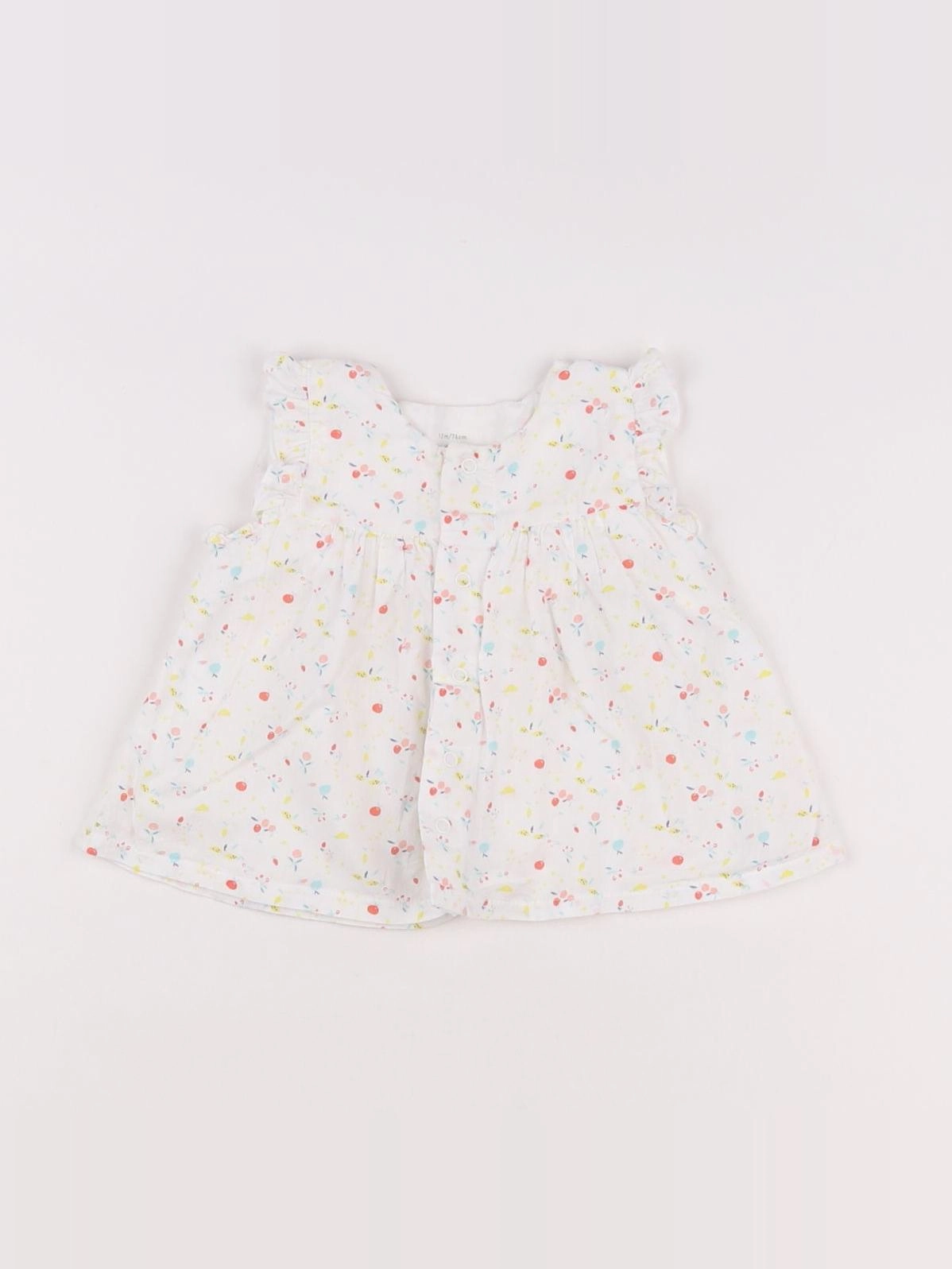 Petit Bateau - blouse blanc - 12 mois