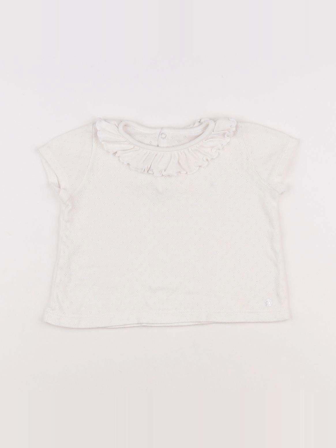 Petit Bateau - tee-shirt blanc - 12 mois