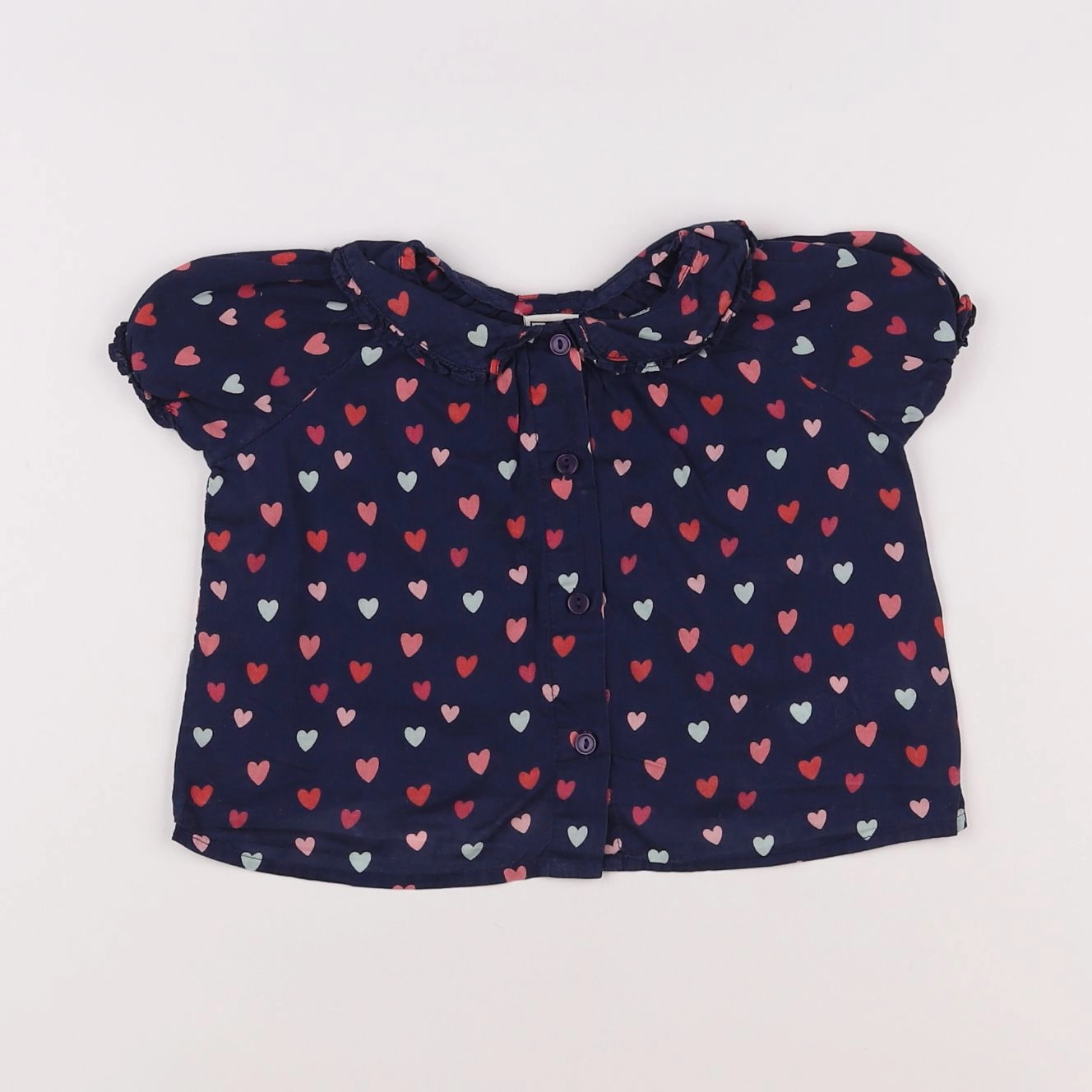 Bonton - blouse bleu - 12 mois