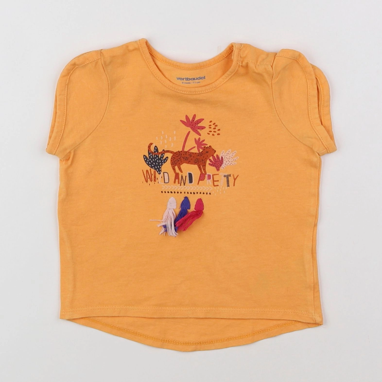 Vertbaudet - tee-shirt orange - 9 mois