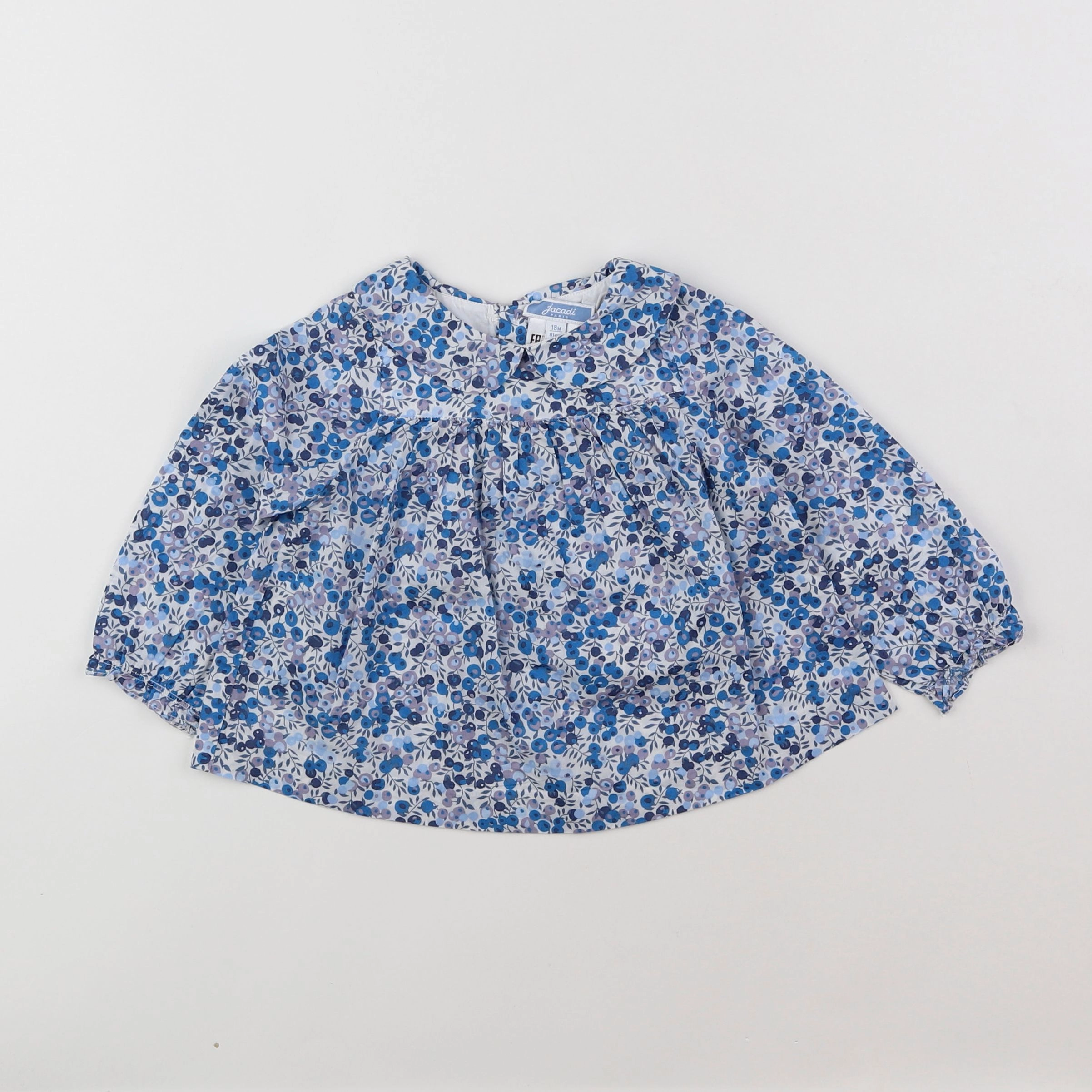Jacadi - blouse liberty blanc, bleu - 18 mois