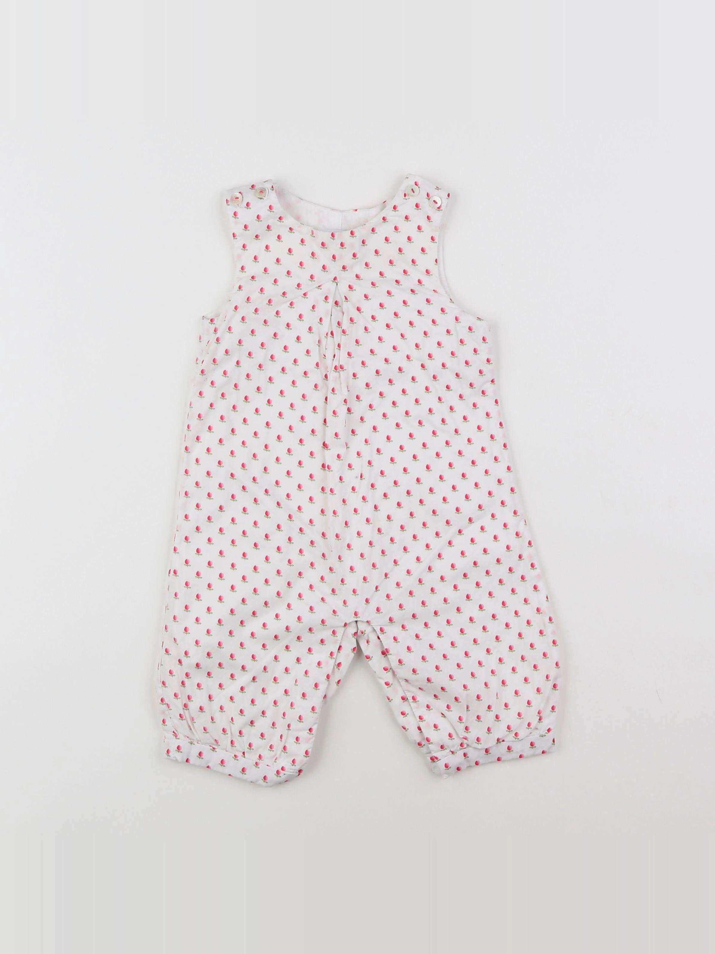 Jacadi - combinaison blanc, rose - 6 mois