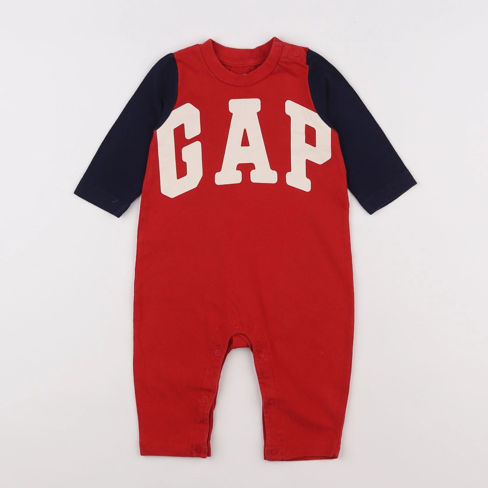 GAP - combinaison coton bleu, rouge - 3/6 mois