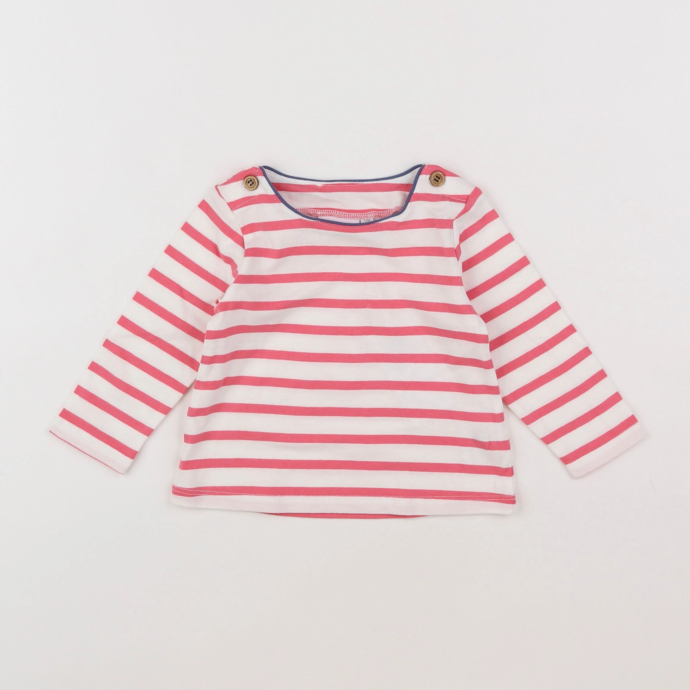 Noukie's - tee-shirt blanc, rose - 12 mois