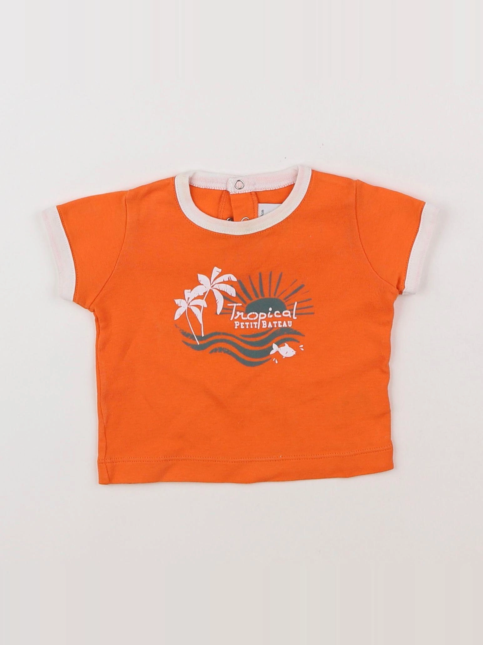 Petit Bateau - tee-shirt orange - 3 mois