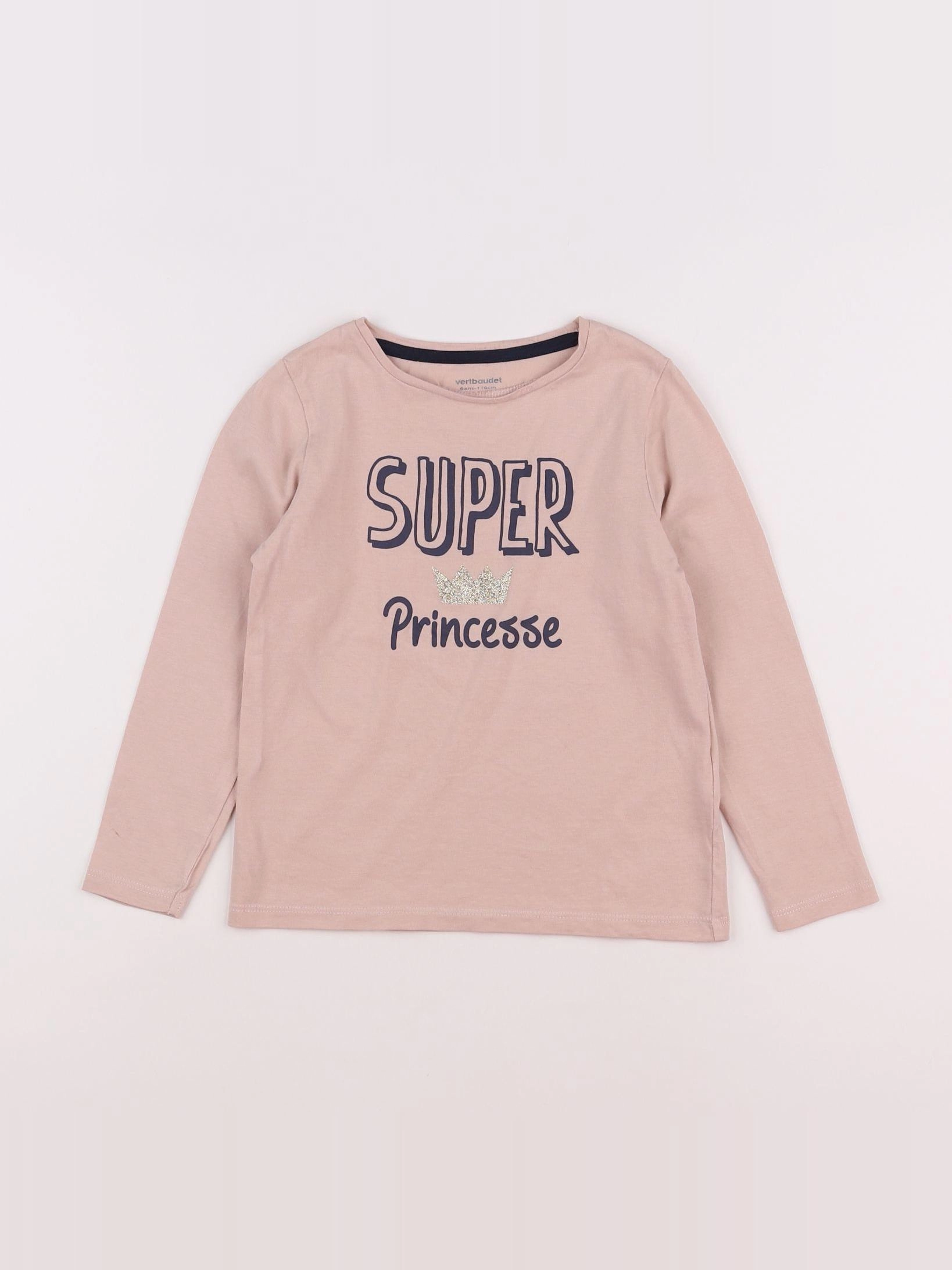 Vertbaudet - tee-shirt rose - 6 ans