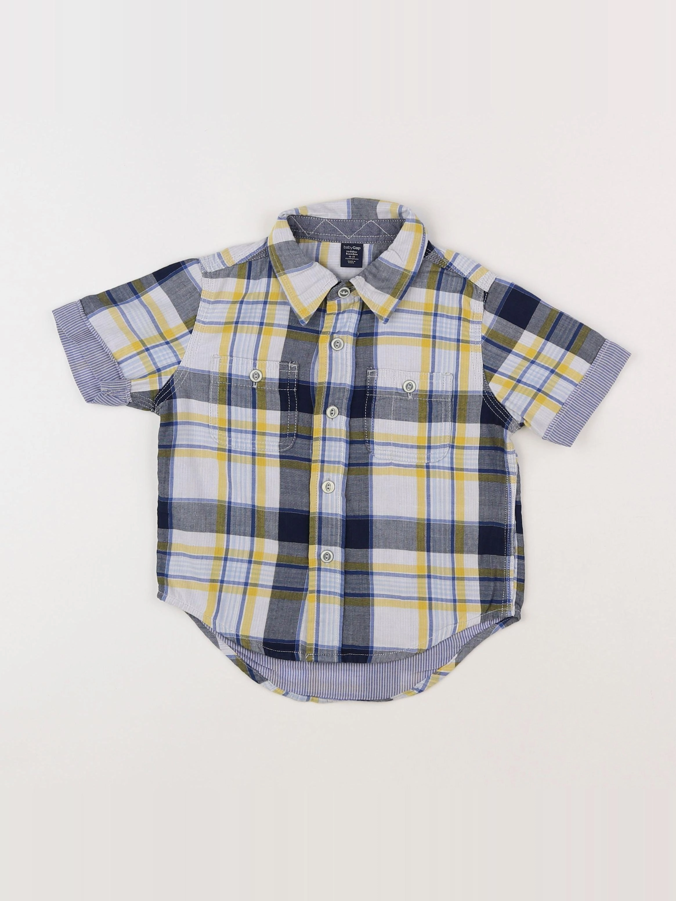 GAP - chemise gris, jaune - 18 mois à 2 ans