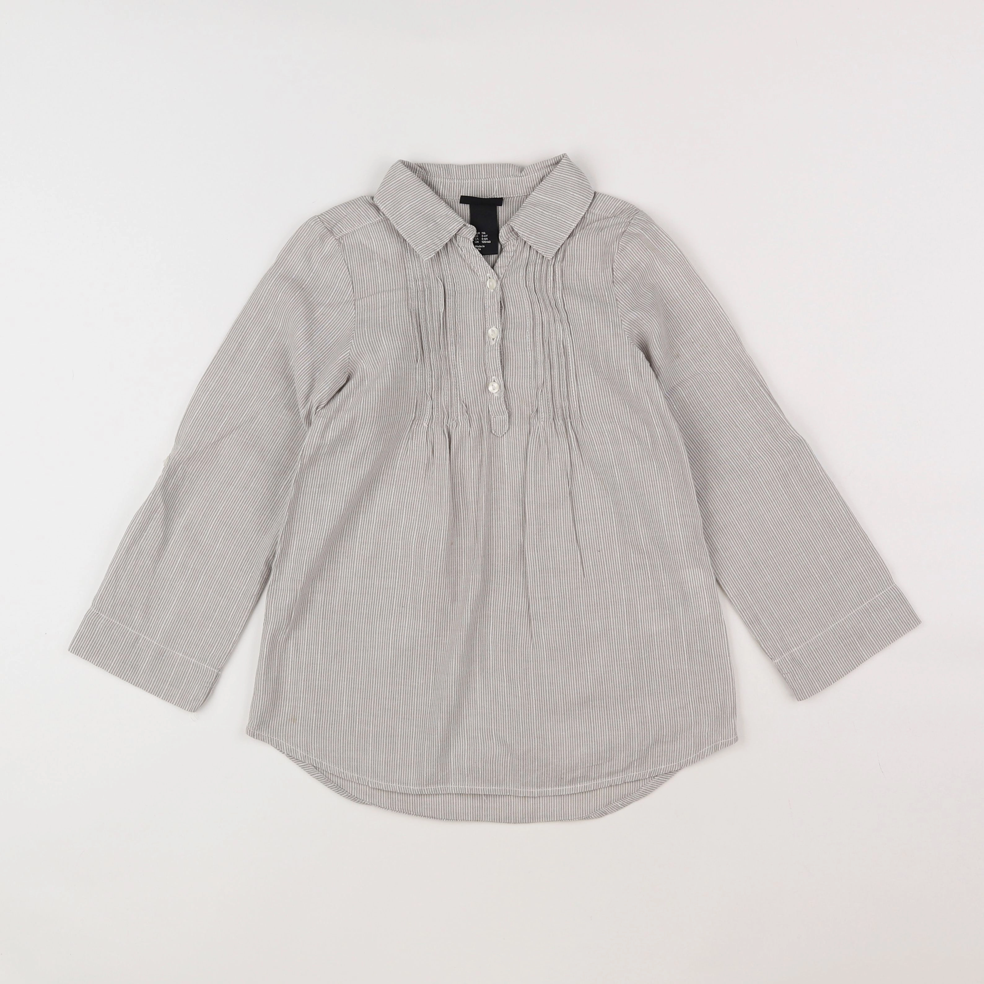H&M - blouse blanc, gris - 5/6 ans