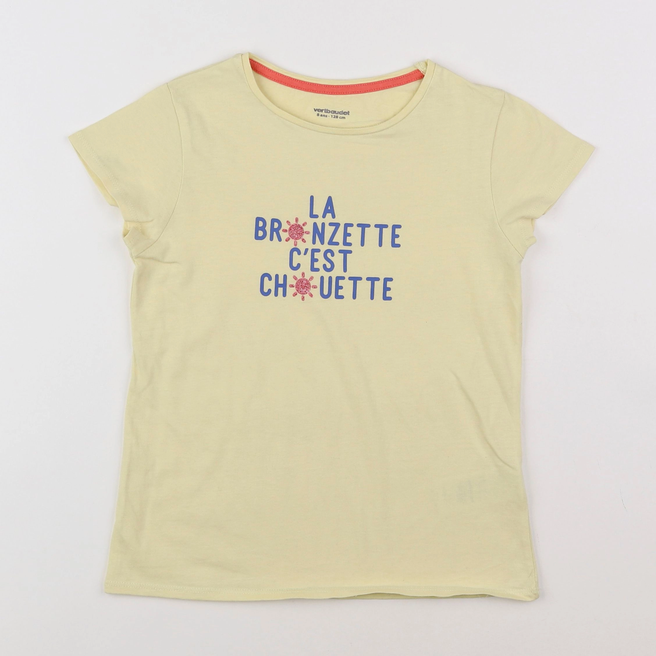 Vertbaudet - tee-shirt jaune - 8 ans