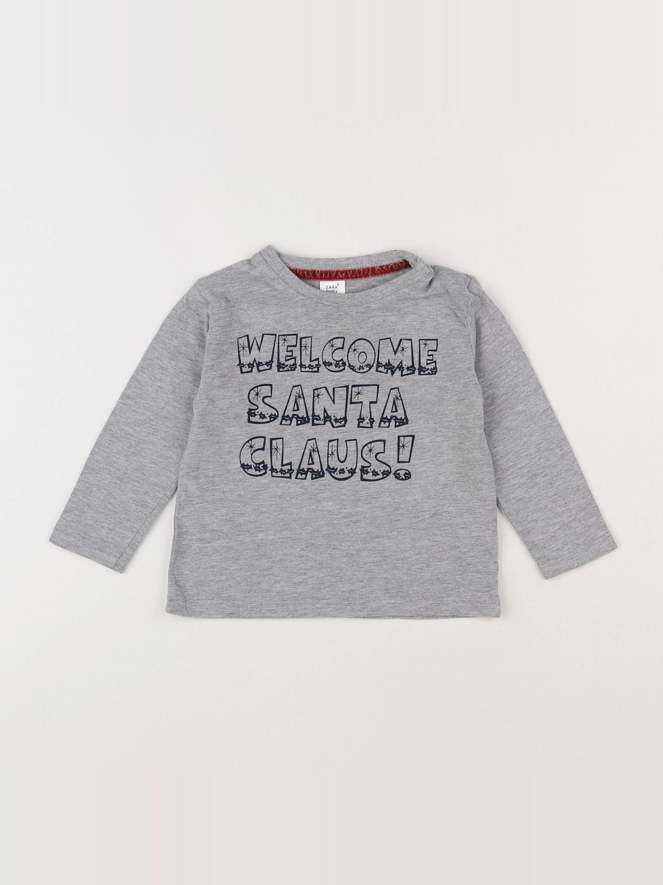 Zara - tee-shirt gris - 9/12 mois
