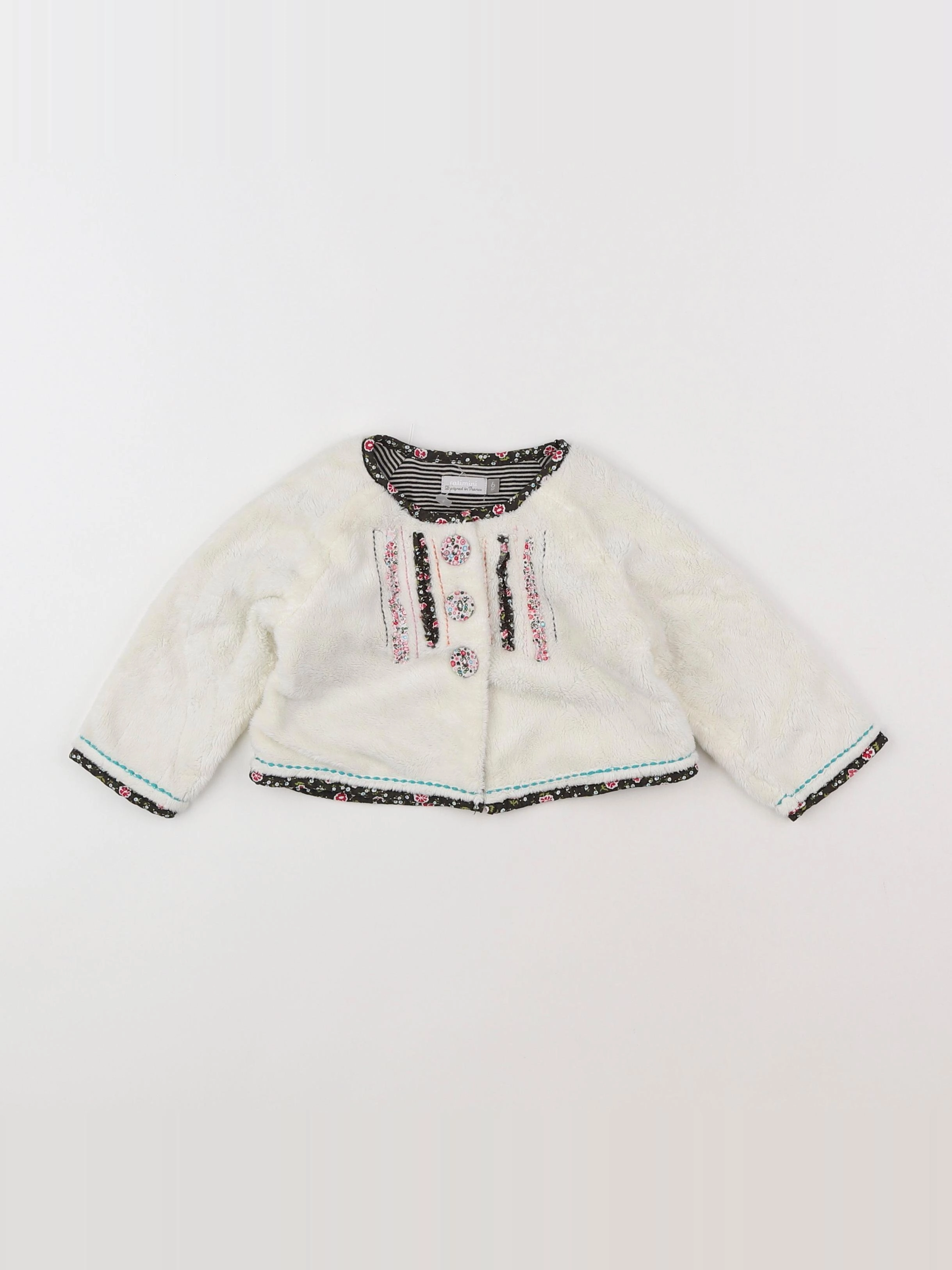 Catimini - gilet blanc - 6 mois