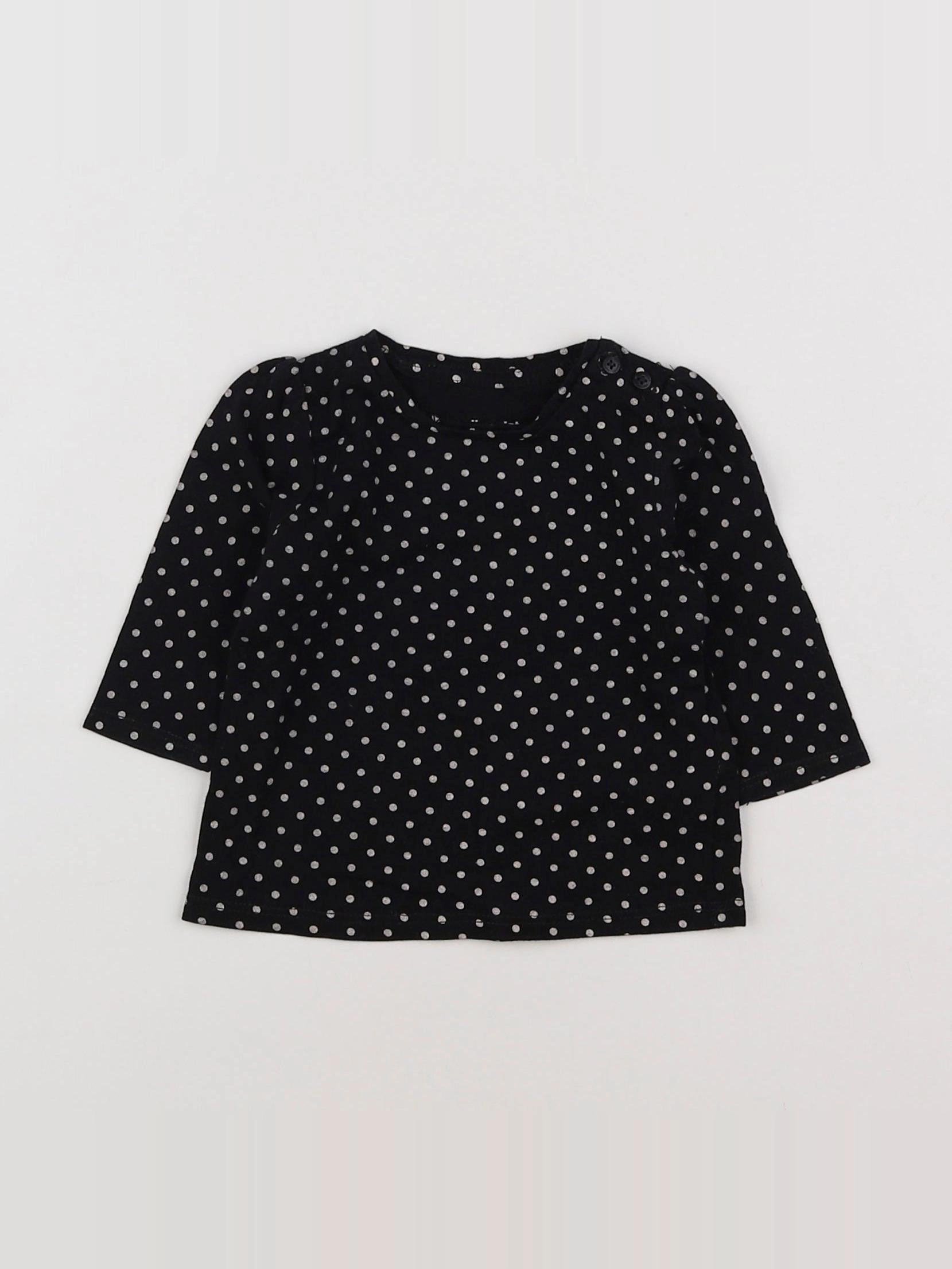 Vertbaudet - tee-shirt noir - 3 mois