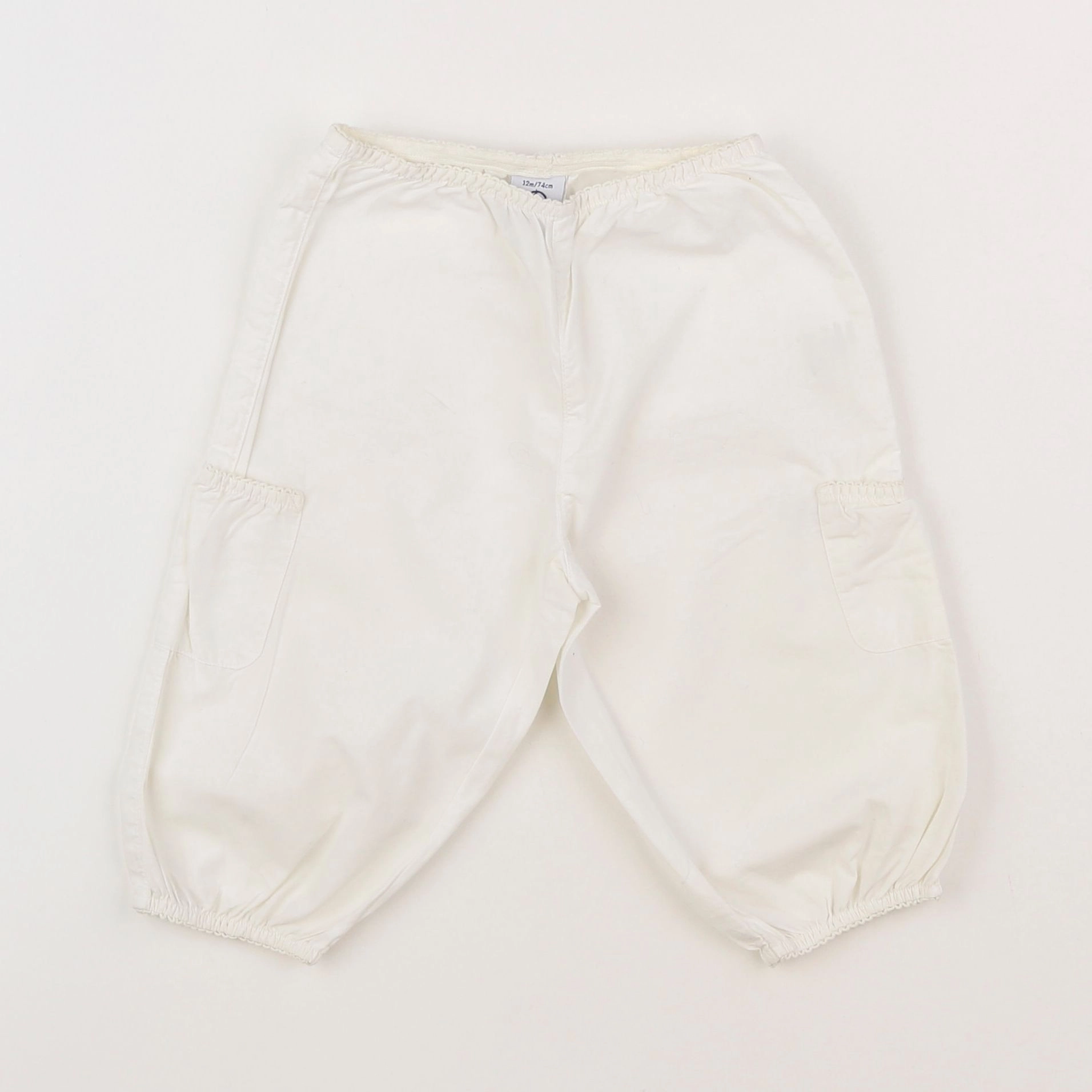 Petit Bateau - pantalon blanc - 12 mois